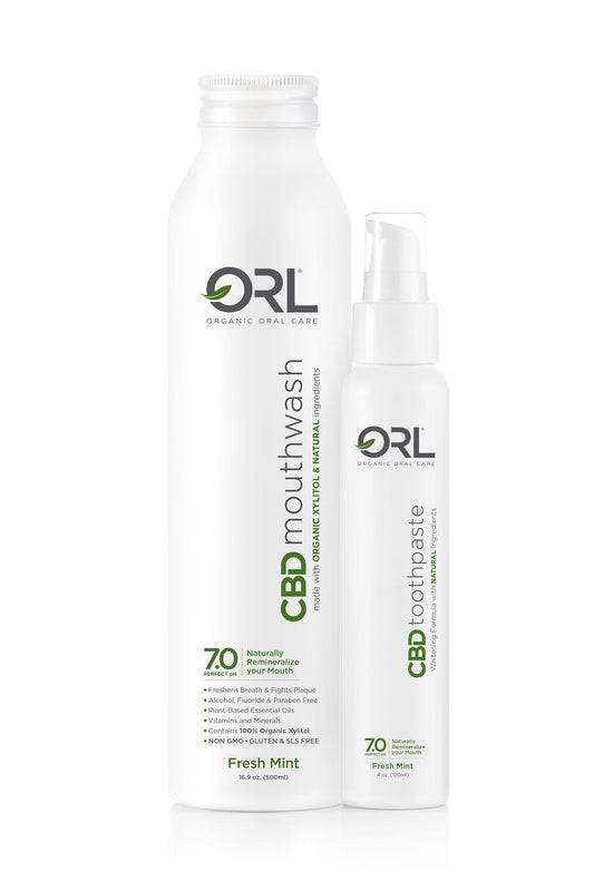 CBD Mouthwash + CBD Toothpaste Bundle - Made with Organic Xylitol & Natural Ingredients