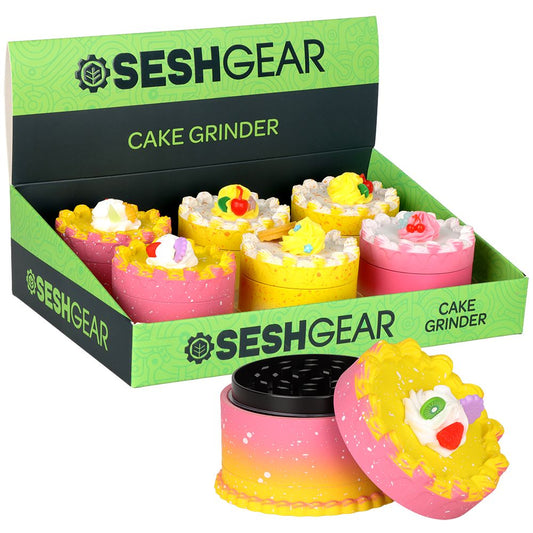 6CT - SeshGear Zinc & Resin Cake Grinder - 3pc / 2.7" / Assorted Styles