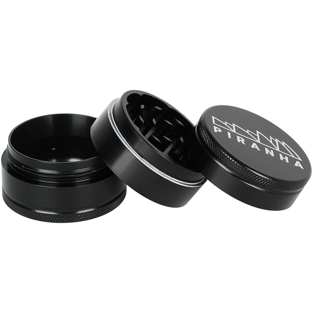 6CT BOX - Piranha Grind-and-Store Aluminum Grinder - 3pc / 2" / Black
