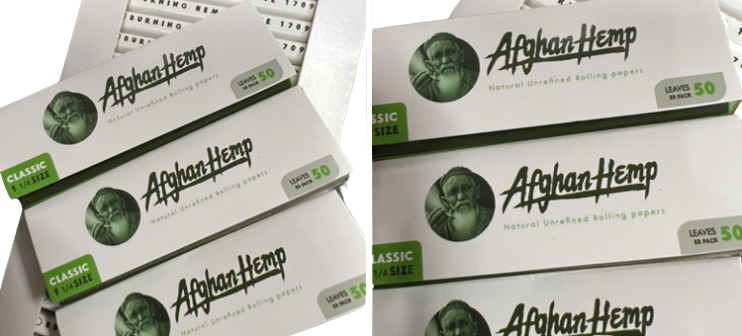 Afghan Hemp All Natural Rolling Papers 1 1/4 Size (4 Pack)