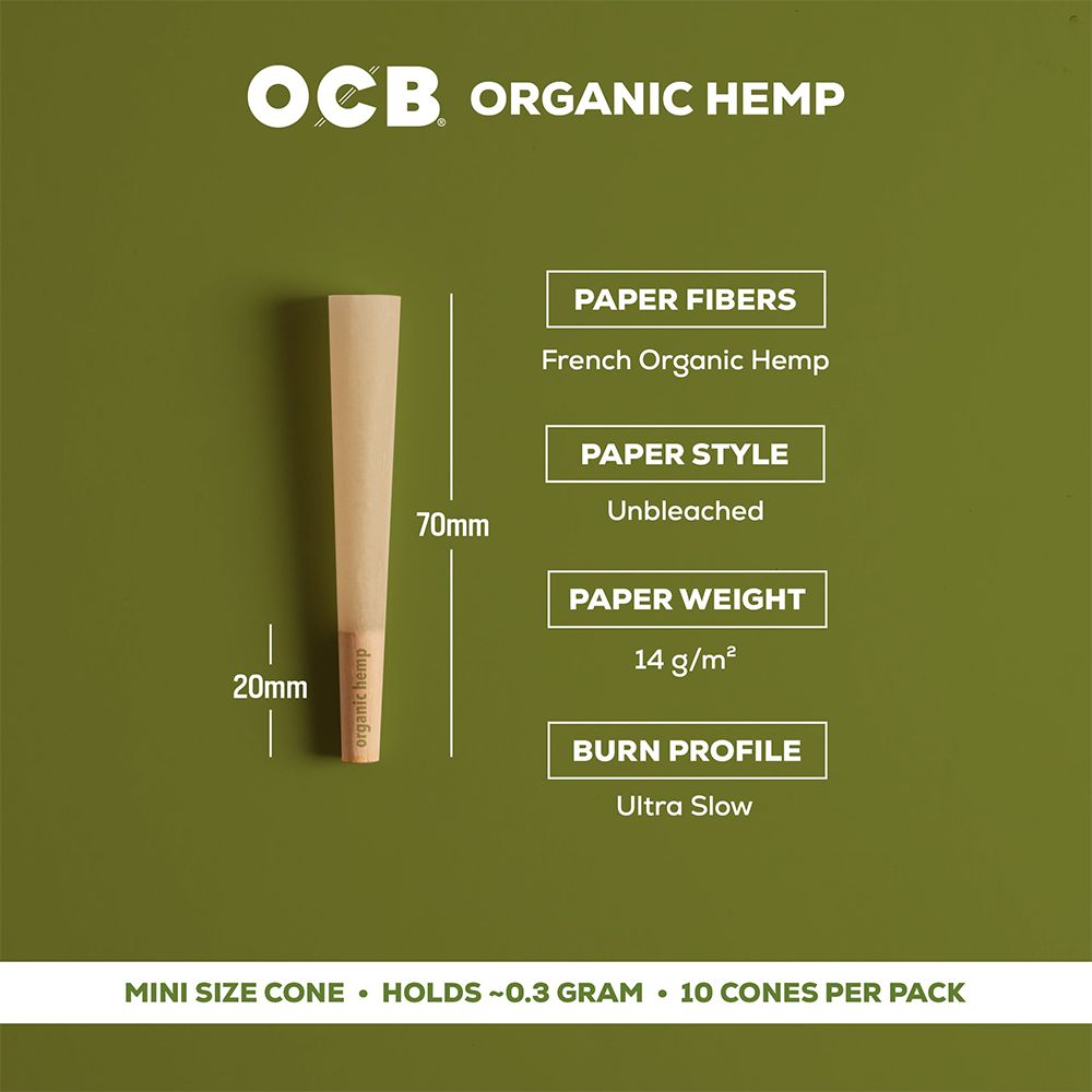 OCB Organic Hemp Pre-Rolled Cones | 24pk