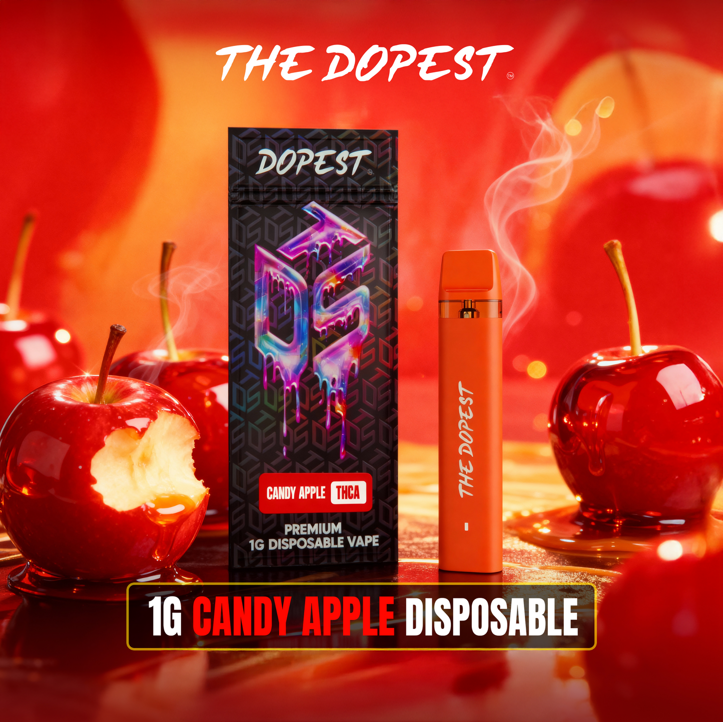 The Dopest Candy Apple Sativa THCA Vape Disposable 1g