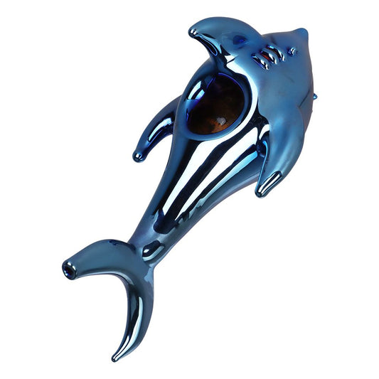 غليون زجاجي يدوي SeshGear Electroplated Cobalt Chomper - 5 بوصات