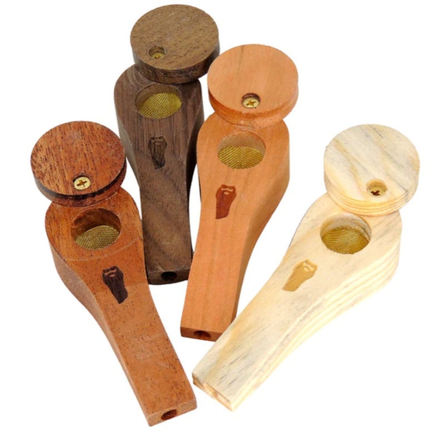 Bearded Circular Wood Spoon Pipe 3.25in