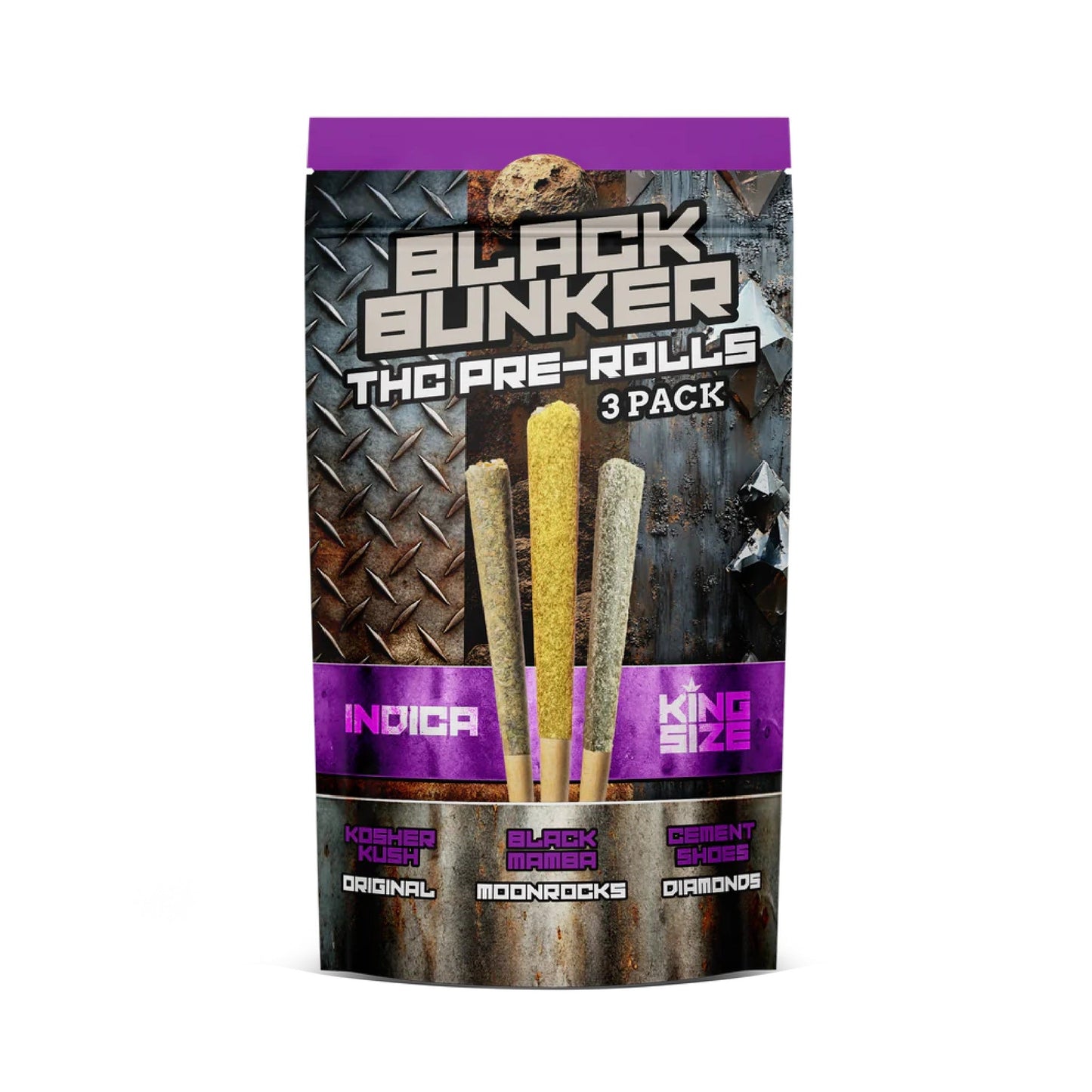 Black Bunker THC Doob Toob Pre-Rolls 3ct 1g