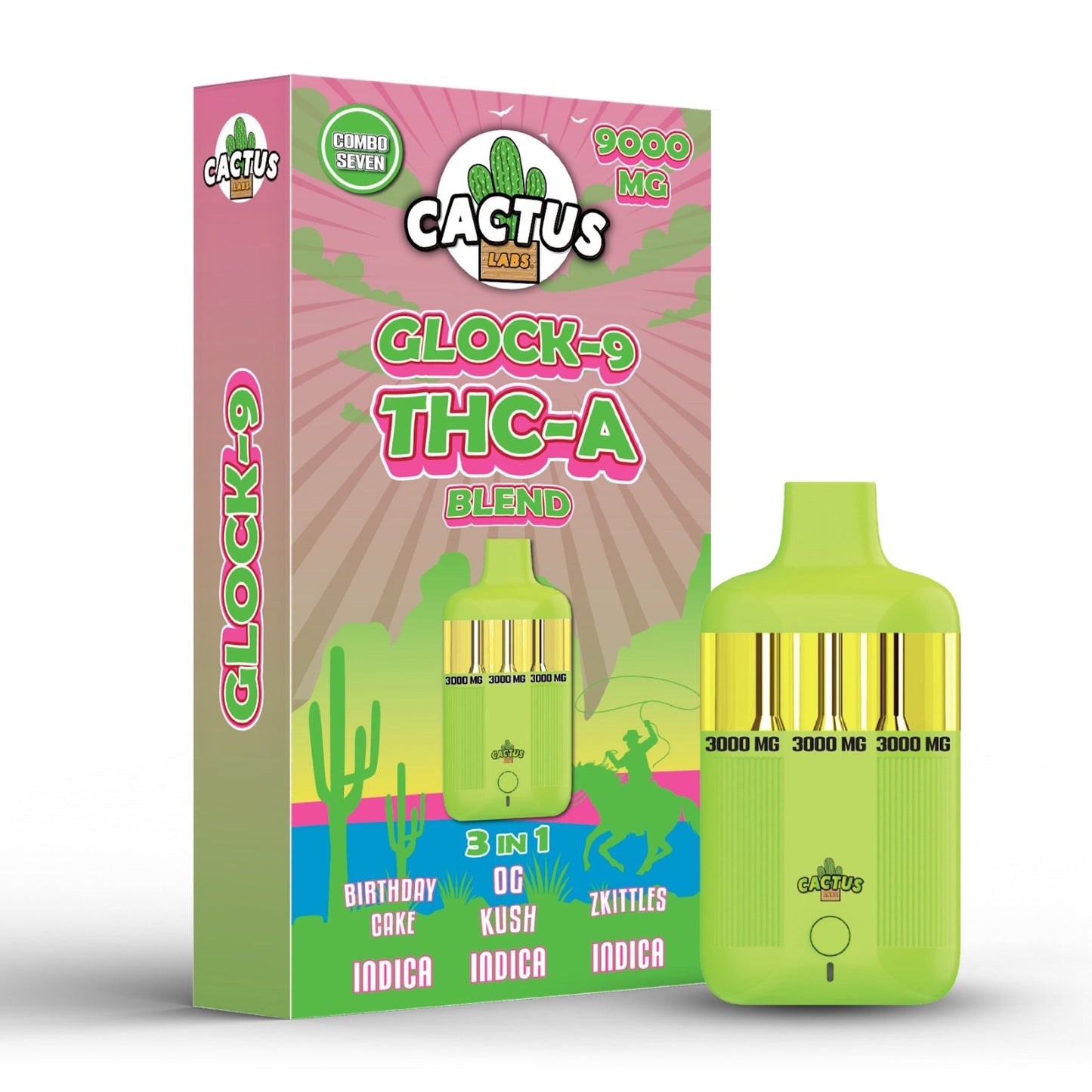 Cactus Labs Glock-9 THC-A Blend Vaporizer 9000mg