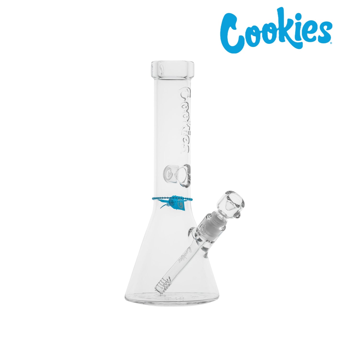 Cookies Glass Flame Beaker Bong 13in