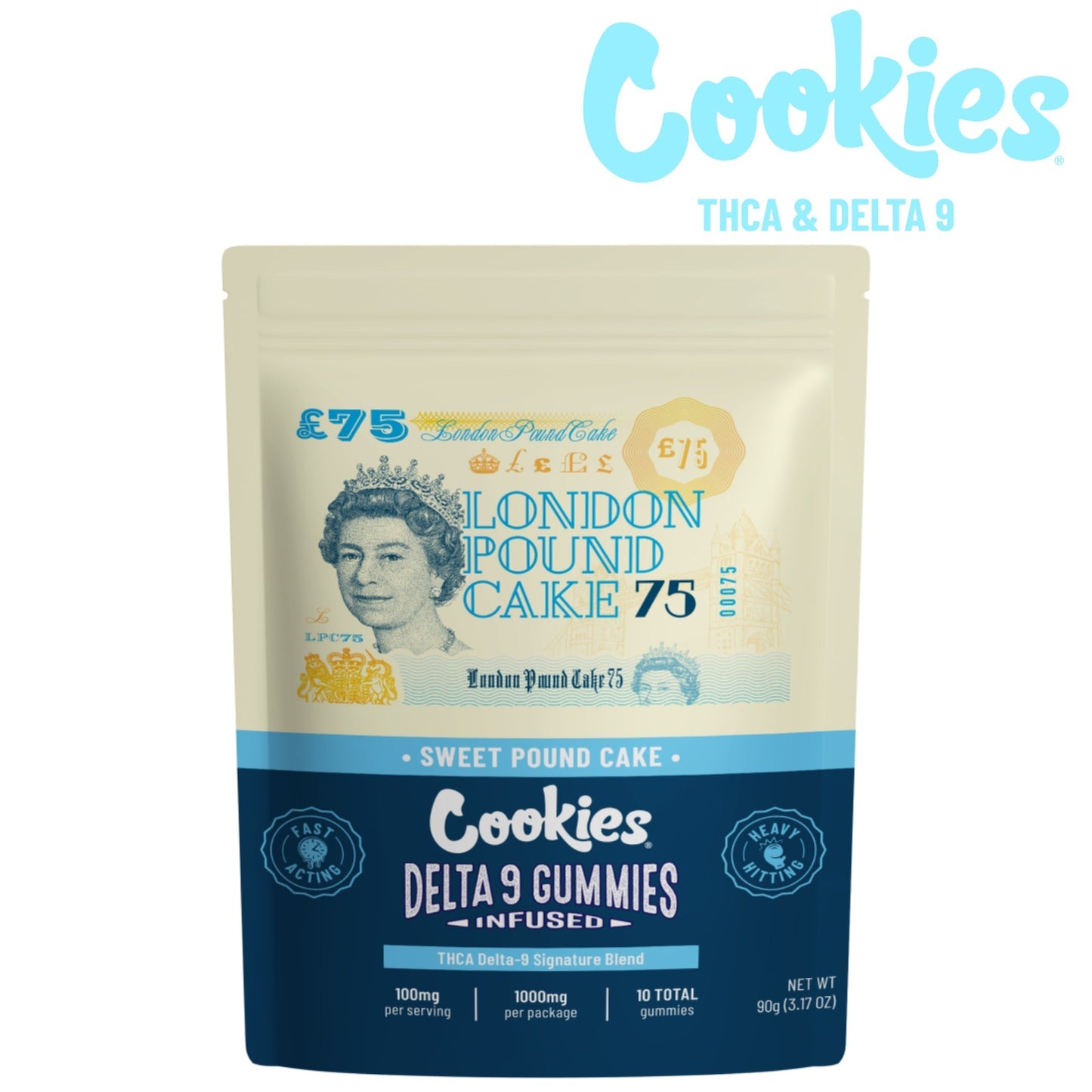 Cookies London Pound Cake THC-A Delta 9 Gummies 10ct