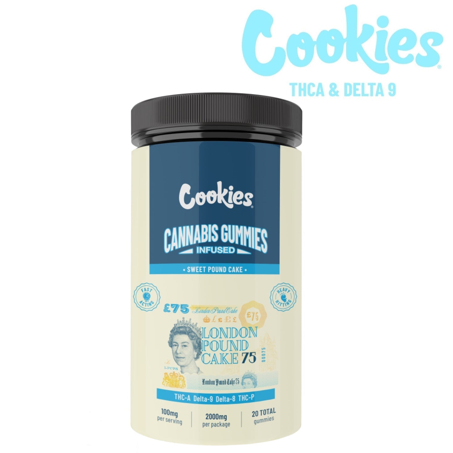 Cookies Sweet Pound Cake THC-A Delta 9 Gummies 2500mg 25ct