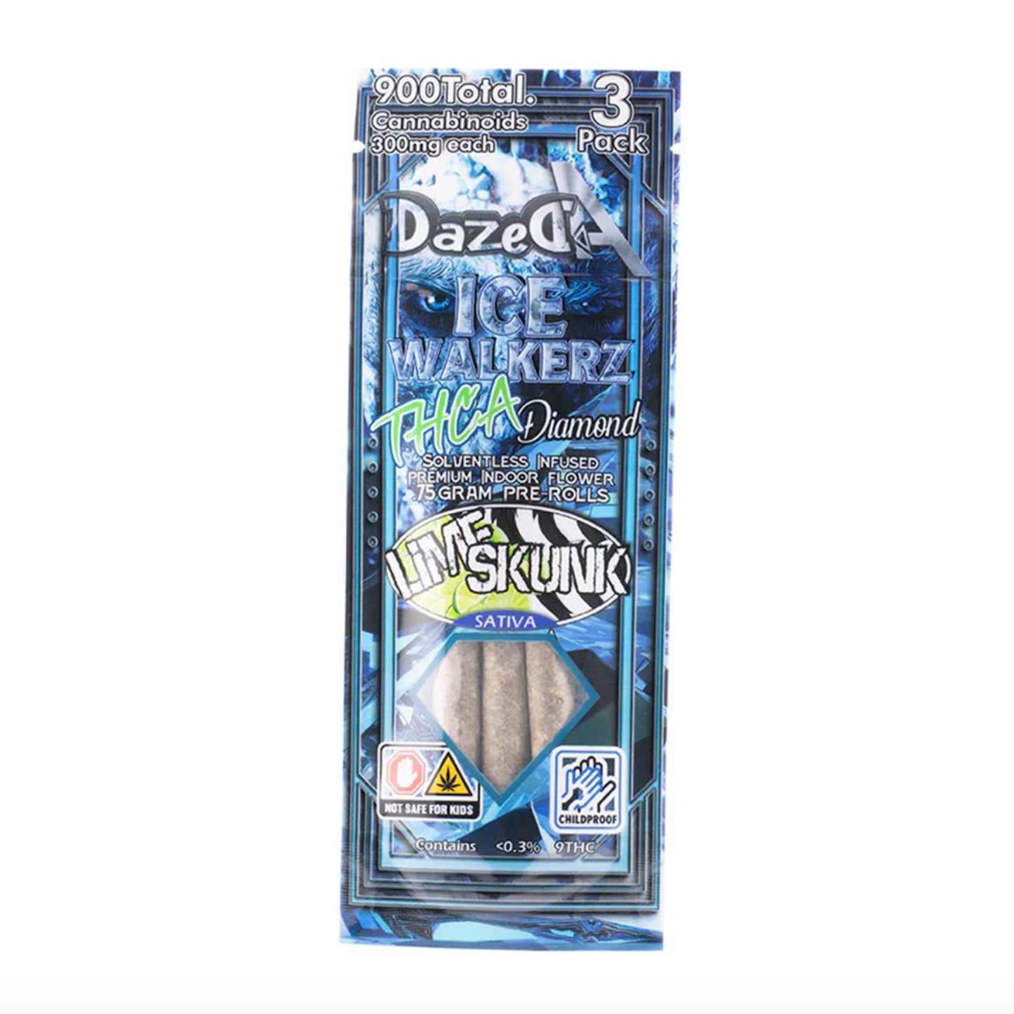 Dazed Icewalker THC-A Pre-Rolls 3pk