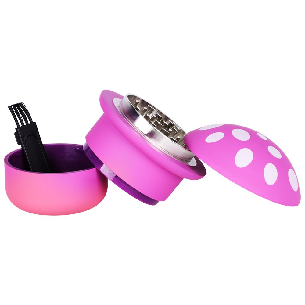 6CT - Gradiant Mushroom Grinder - 4pc / 2.7" / Assorted Colors