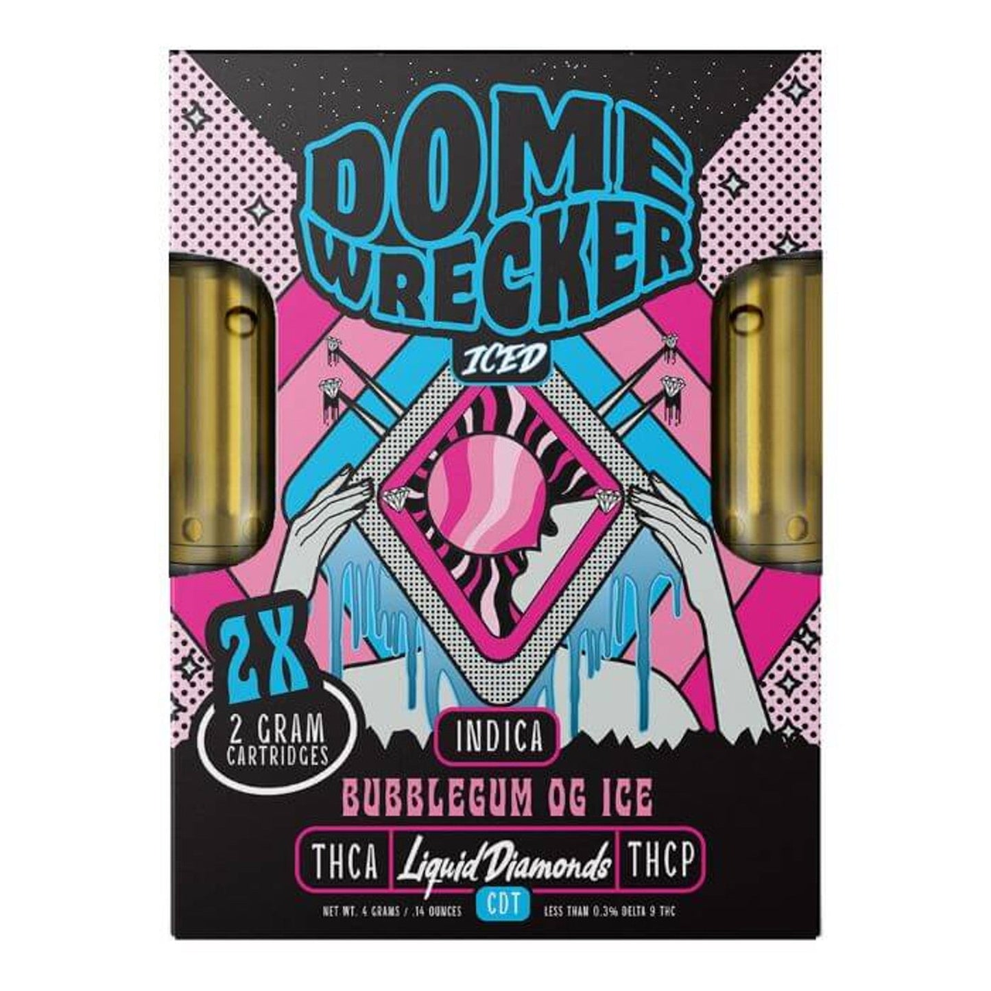 Dome Wrecker Bubble Gum Ice THC-A Duo Cartridges 4000mg