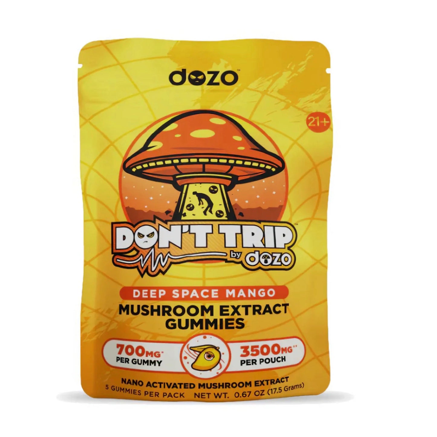 DOZO Don't Trip Shroom THC-P Deep Space Mango Gummies 3500mg
