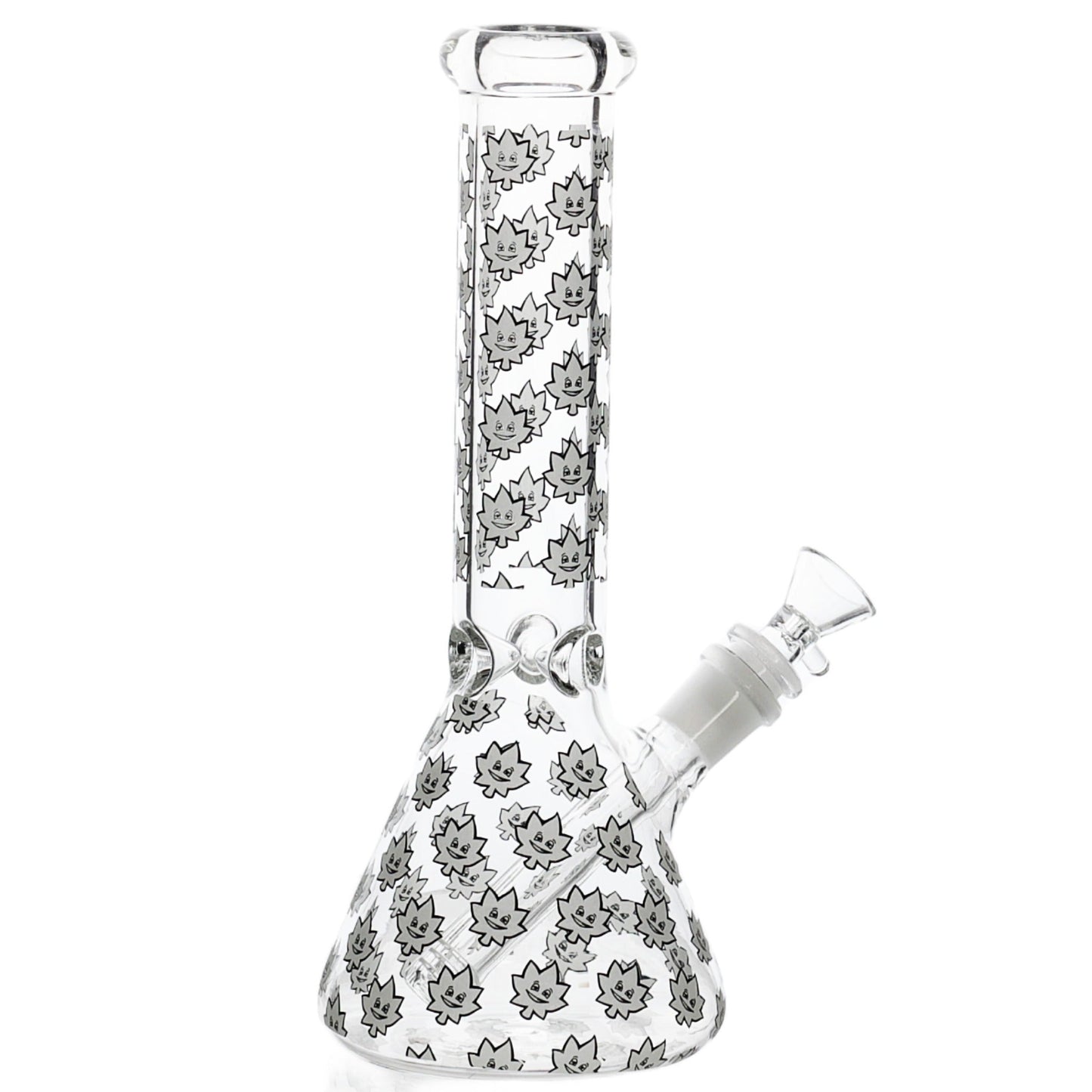 E420 Glow in the Dark Spike Leaf Beaker Bong 10in
