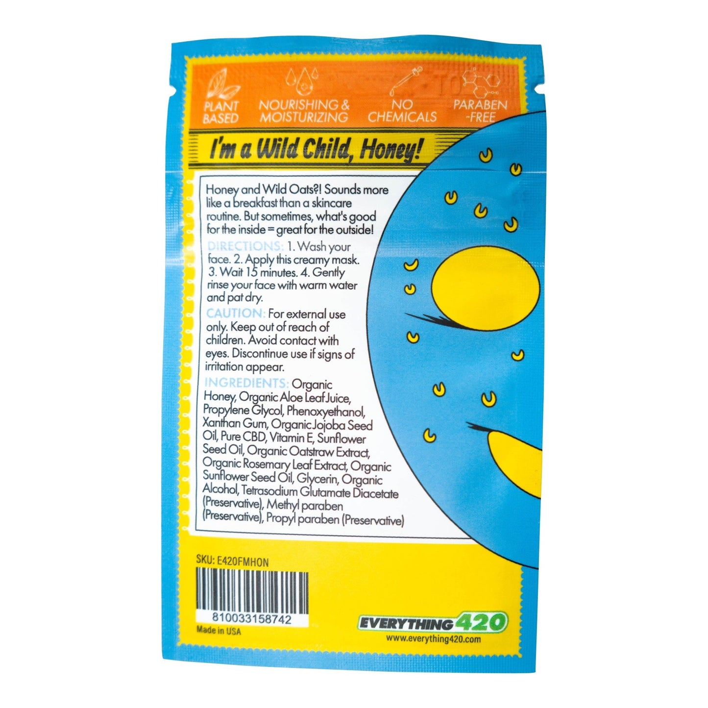 Vesl Oils E420 Premium CBD Facial Mask 2 Pack Honey Papaya