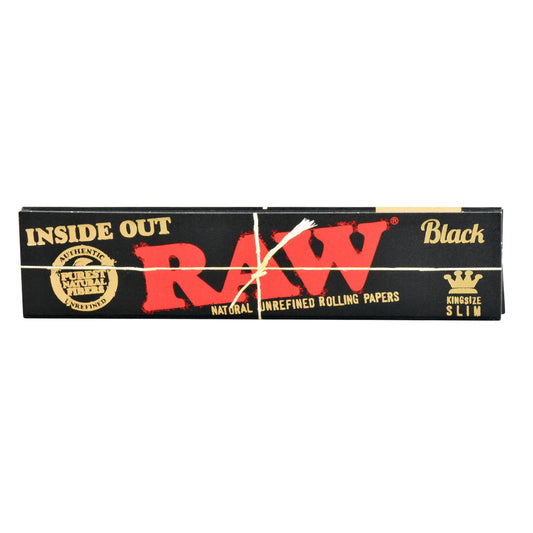RAW Black Classic Inside Out Rolling Papers | King Size Slim | 50pk