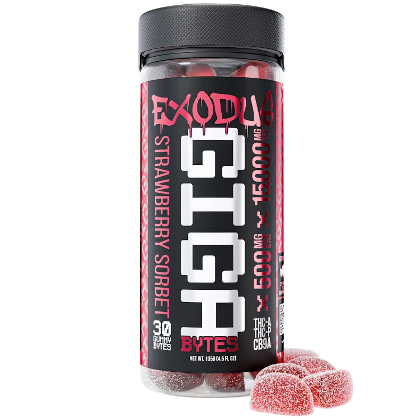 Exodus Gigabyte Strawberry Sorbet THC-A Gummies 15000mg 30ct