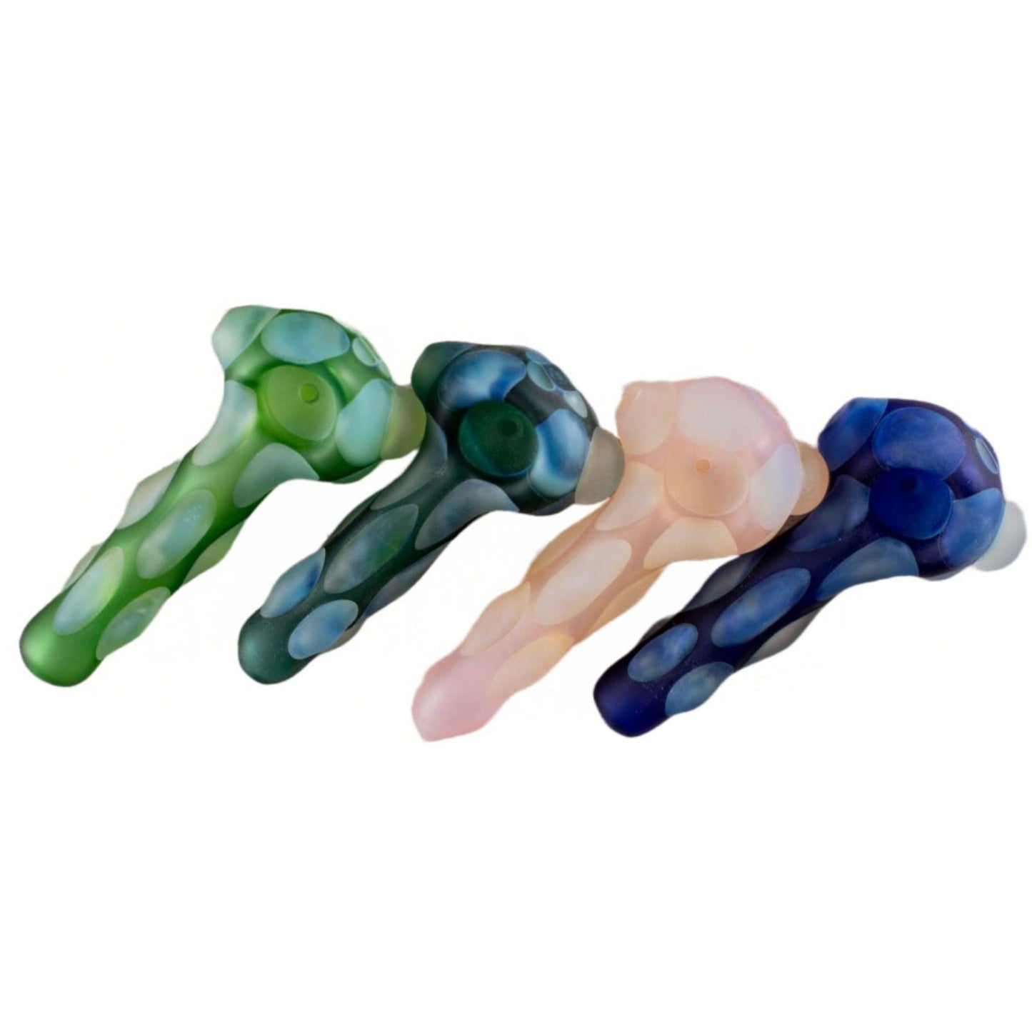 JellyFish Glass Frosted Bumpy Spoon Pipe 4.5in