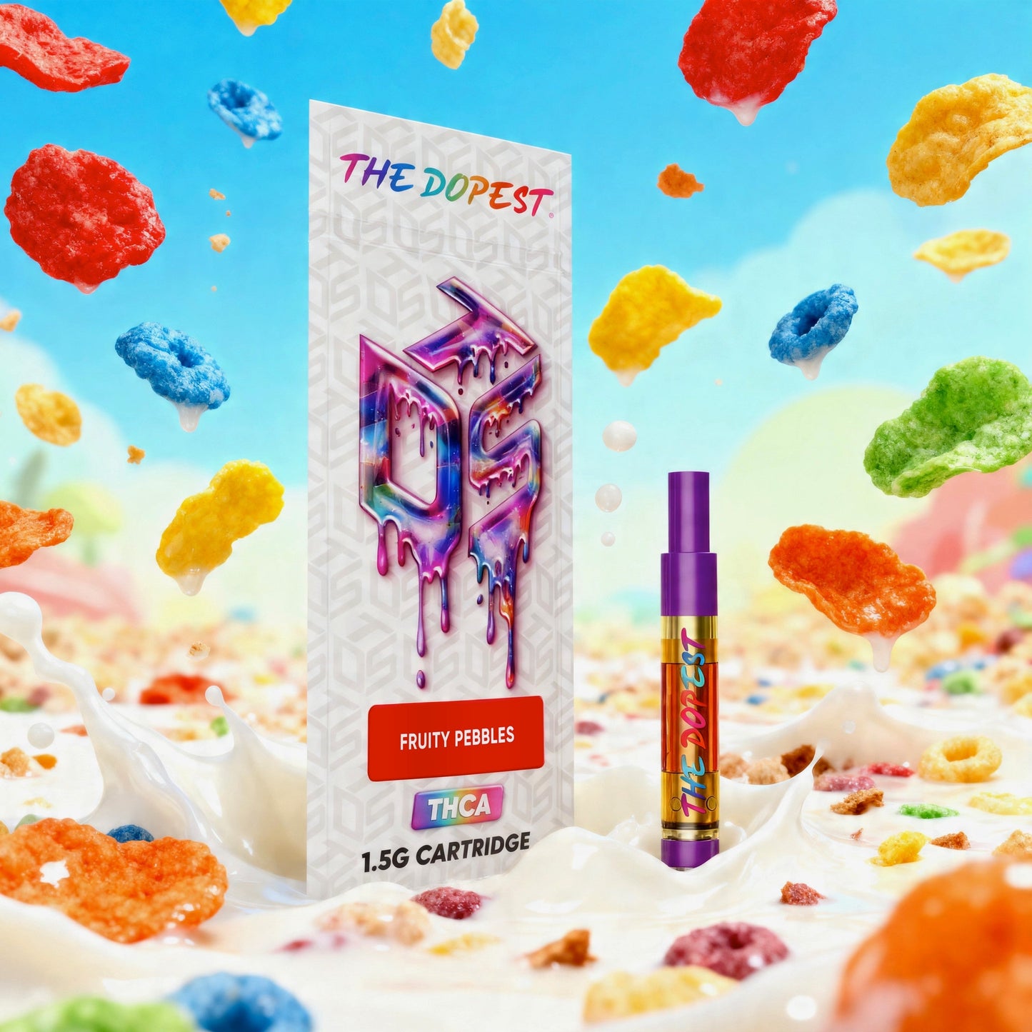 The Dopest Fruity Pebbles 1.5G Liquid Diamonds THCA Vape Cartridge