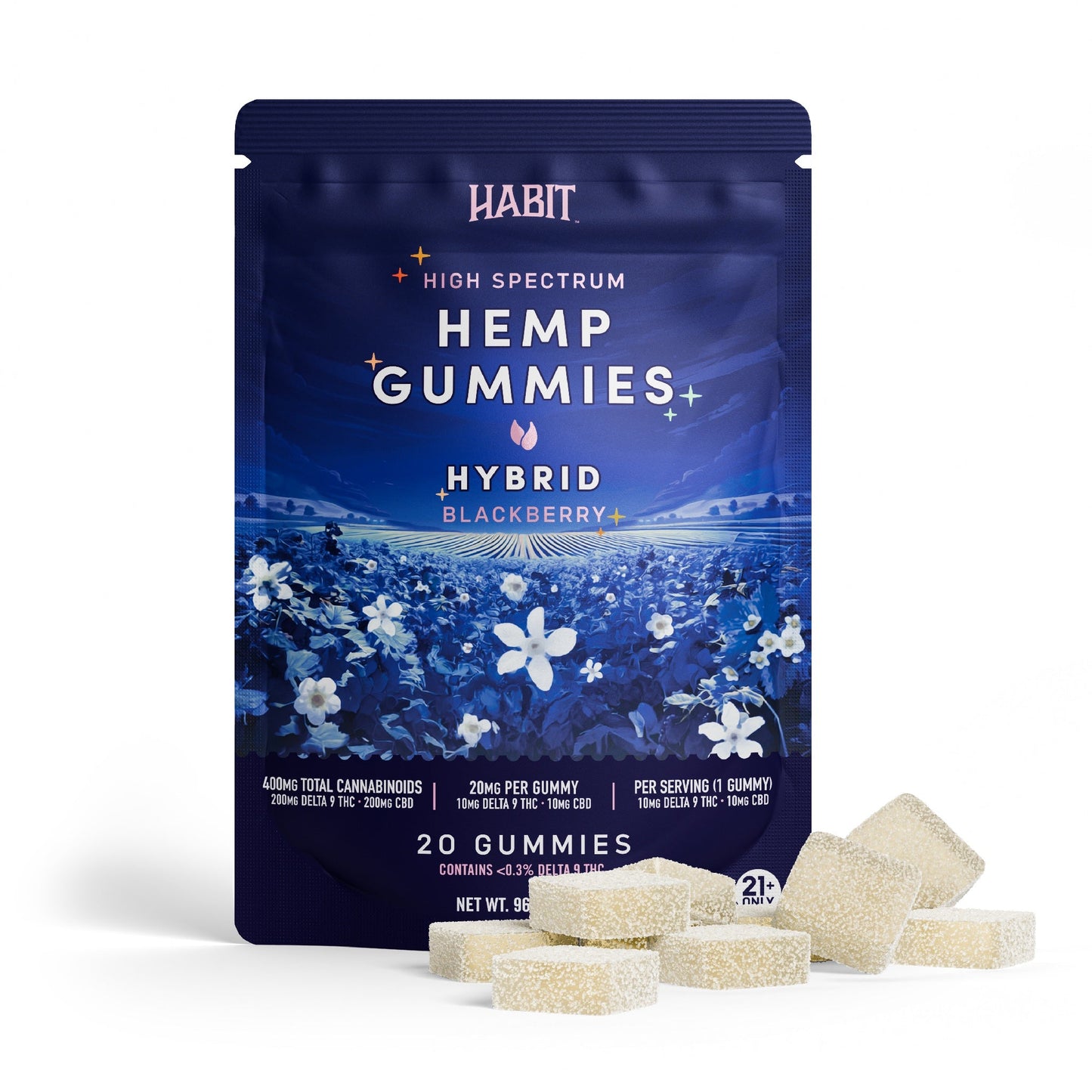 Habit High Spectrum Delta 9 + CBD Blackberry Gummies 400mg