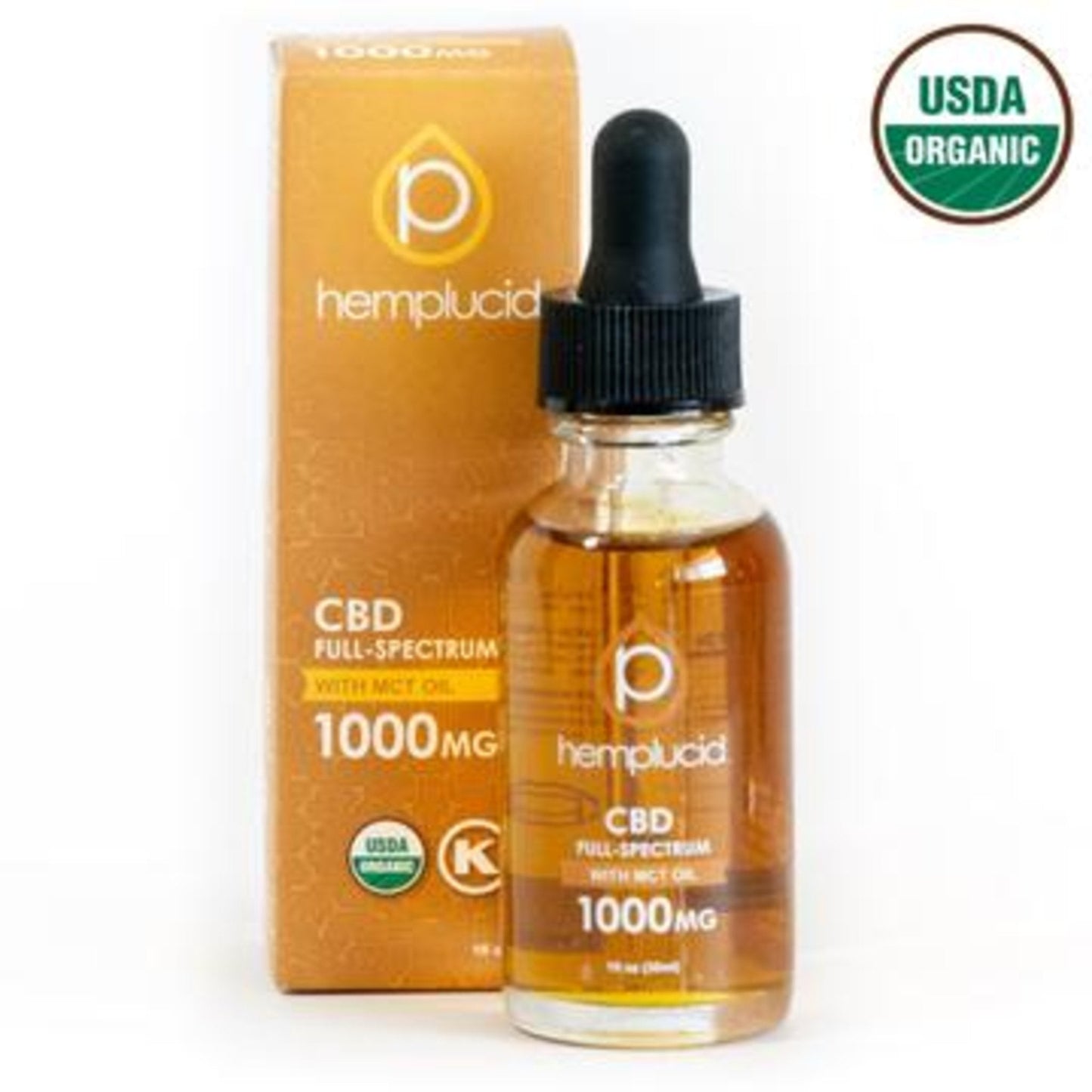 Hemplucid USDA Organic Full Spectrum CBD Oil MCT 1000mg