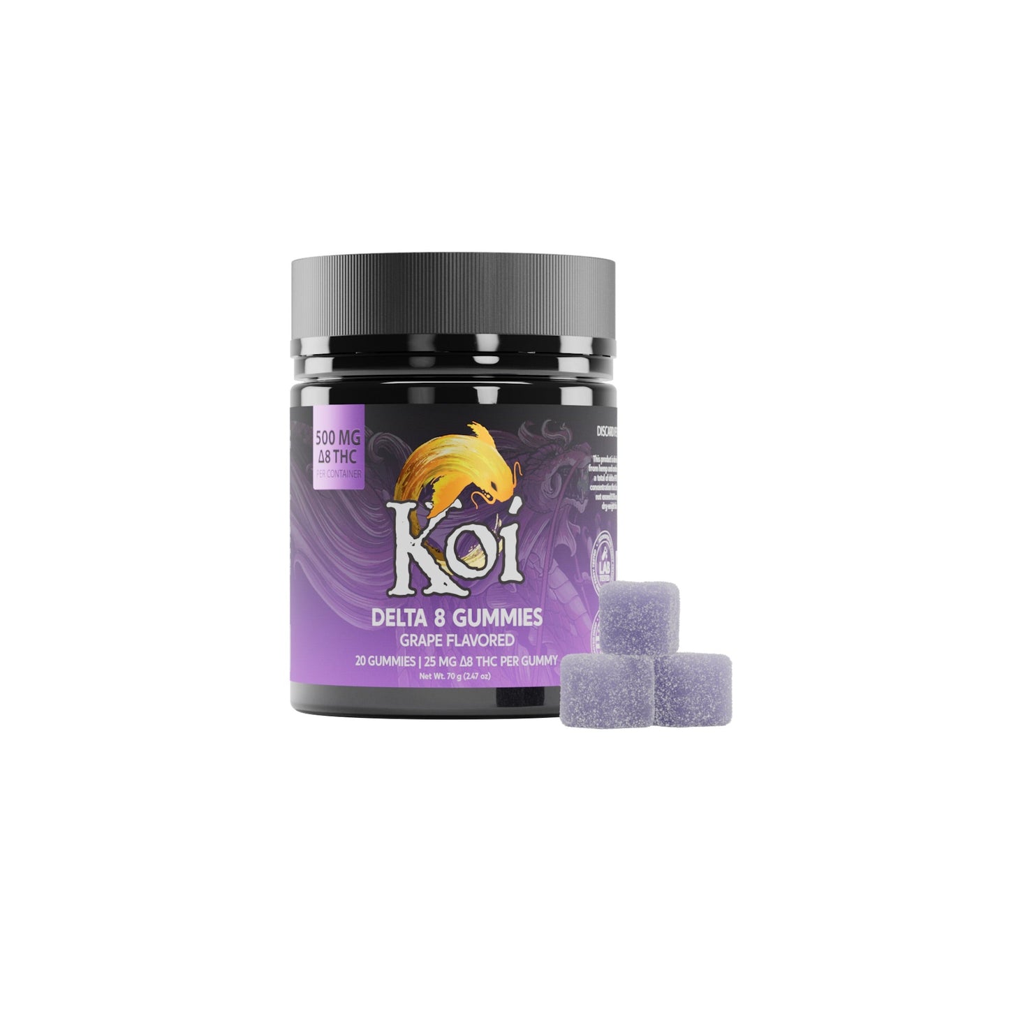 Koi Delta 8 Grape Gummies 500mg 20ct