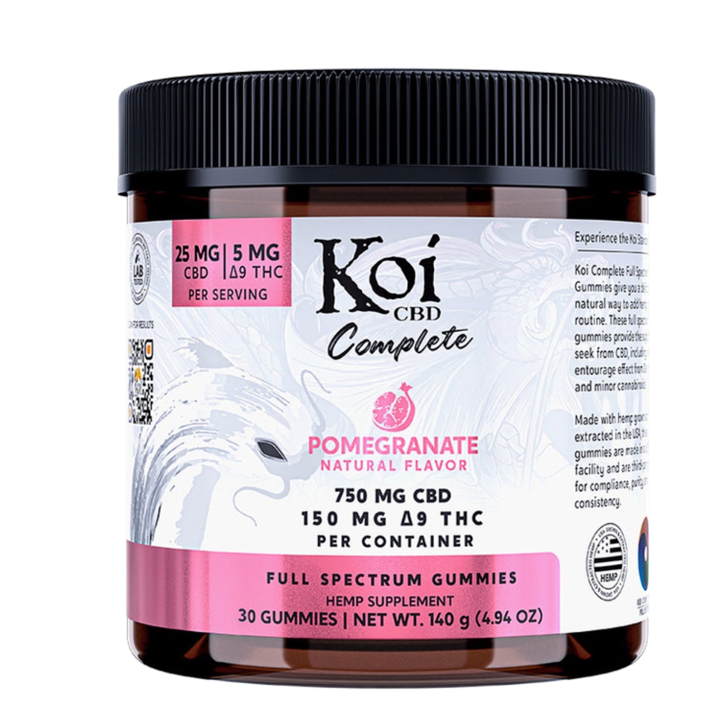 Koi Pomegranate Full Spectrum CBD Delta 9 Gummies 750mg 30ct