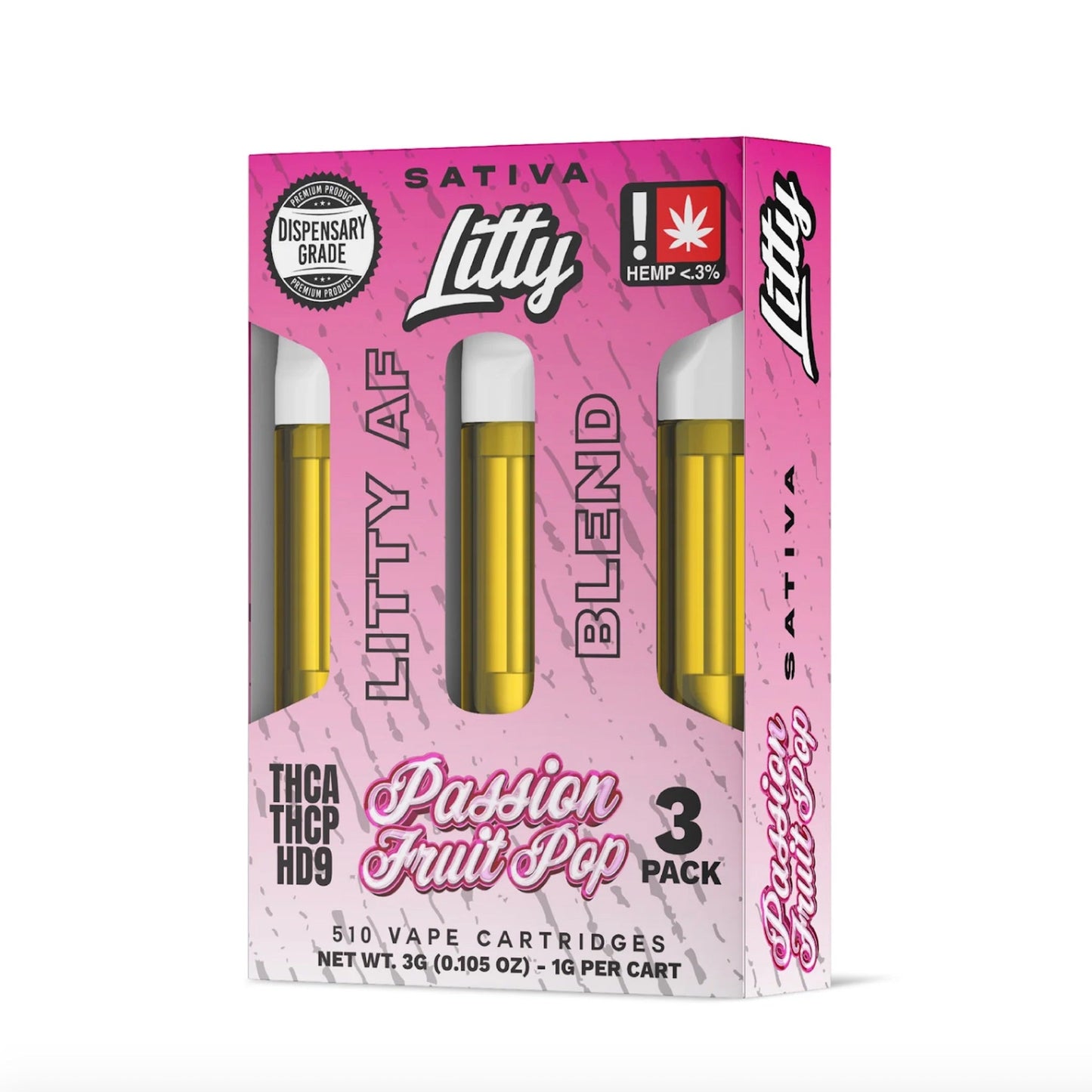 Litty AF Blend Passion Fruit Pop Cartridge 3 Pack