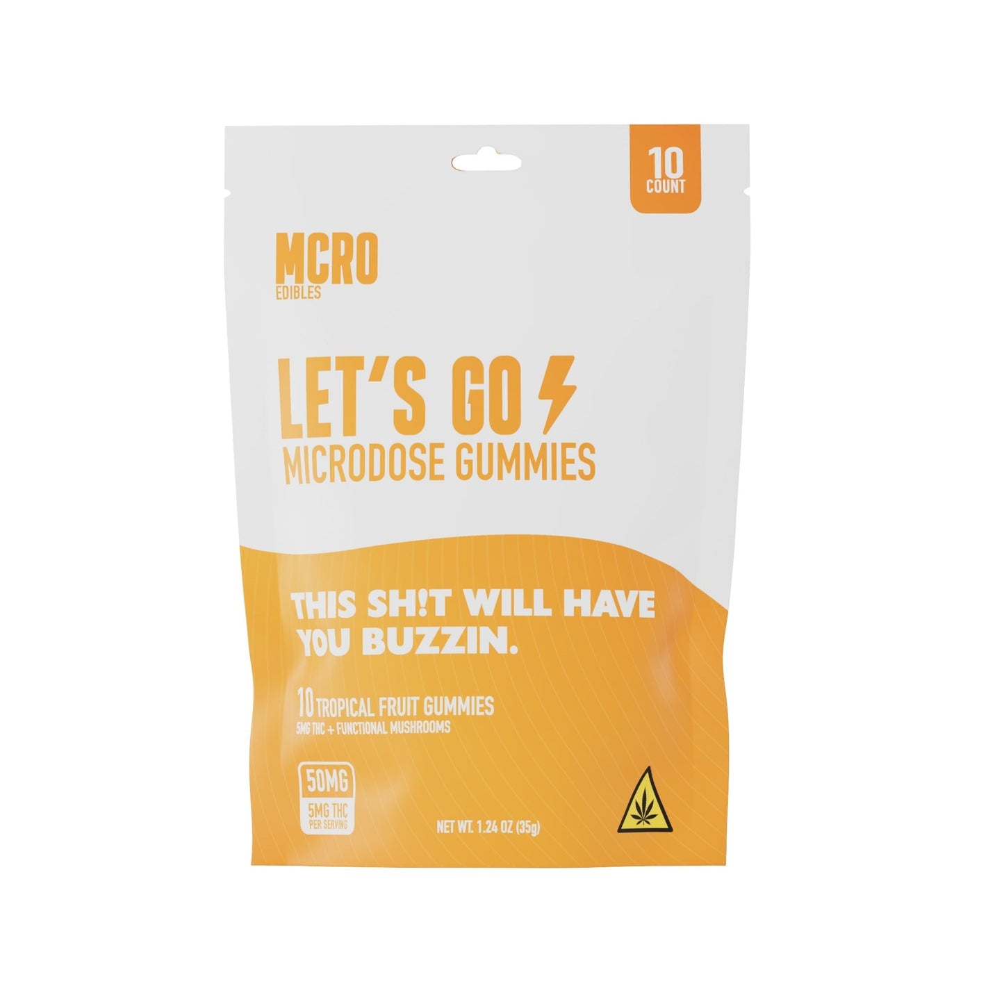 MCRO THC Microdose Gummies 5ct Functional Mushrooms