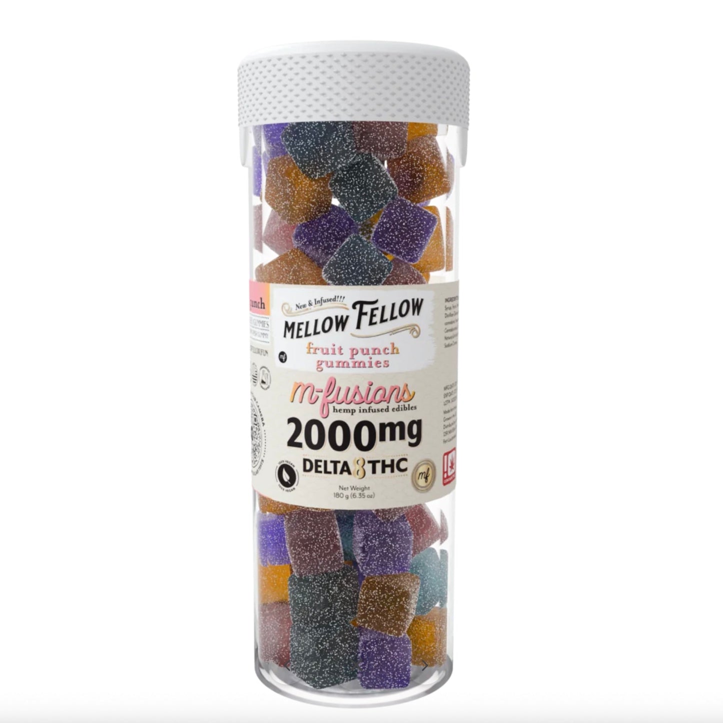 Mellow Fellow Delta 8 M-Fusions Fruit Punch Gummies 2000mg 40ct