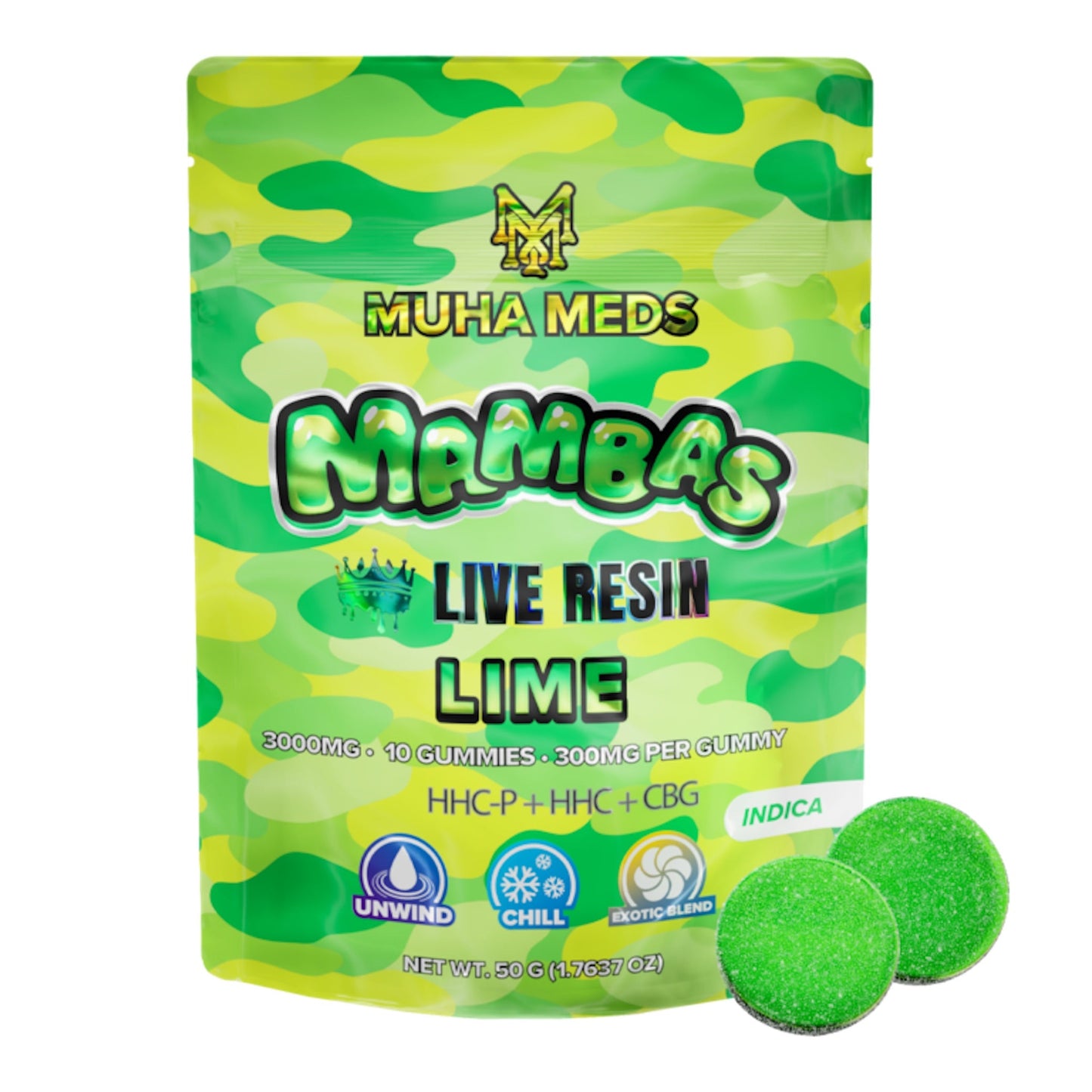 Muha Meds Live Resin Lime Gummies 3000mg