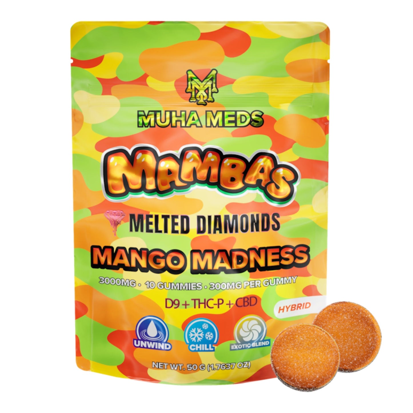 Muha Meds Melted Diamond Mango Madness Gummies 3000mg