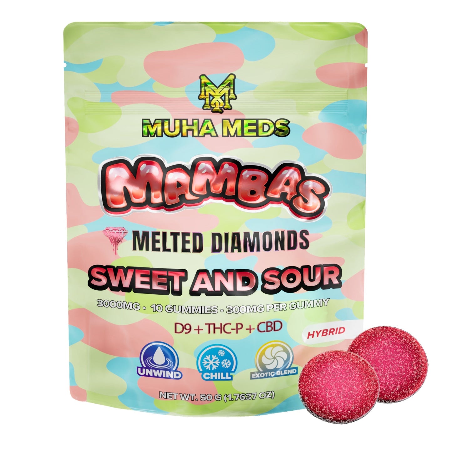 Muha Meds Melted Diamond Sweet And Sour Gummies 3000mg