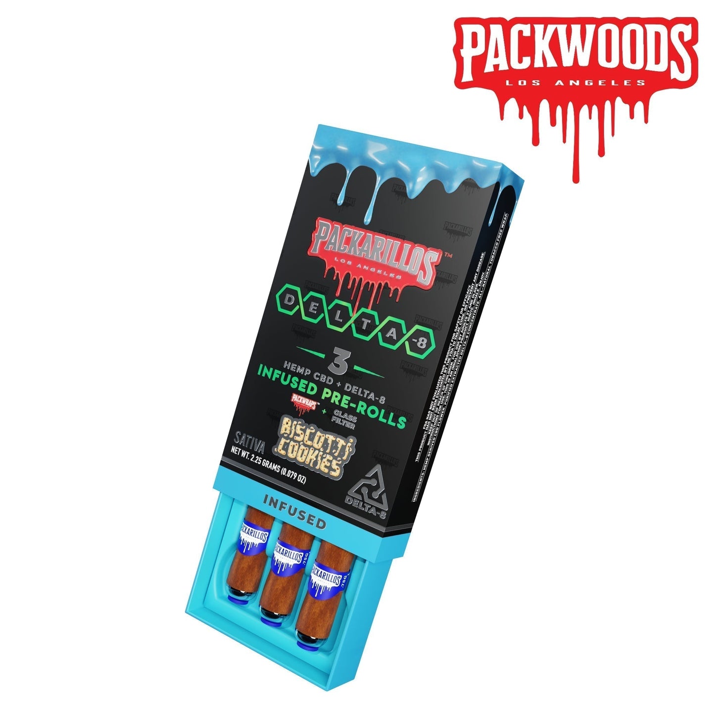 Packwoods Delta 8 Packarillos 3 Pack Pre-Roll