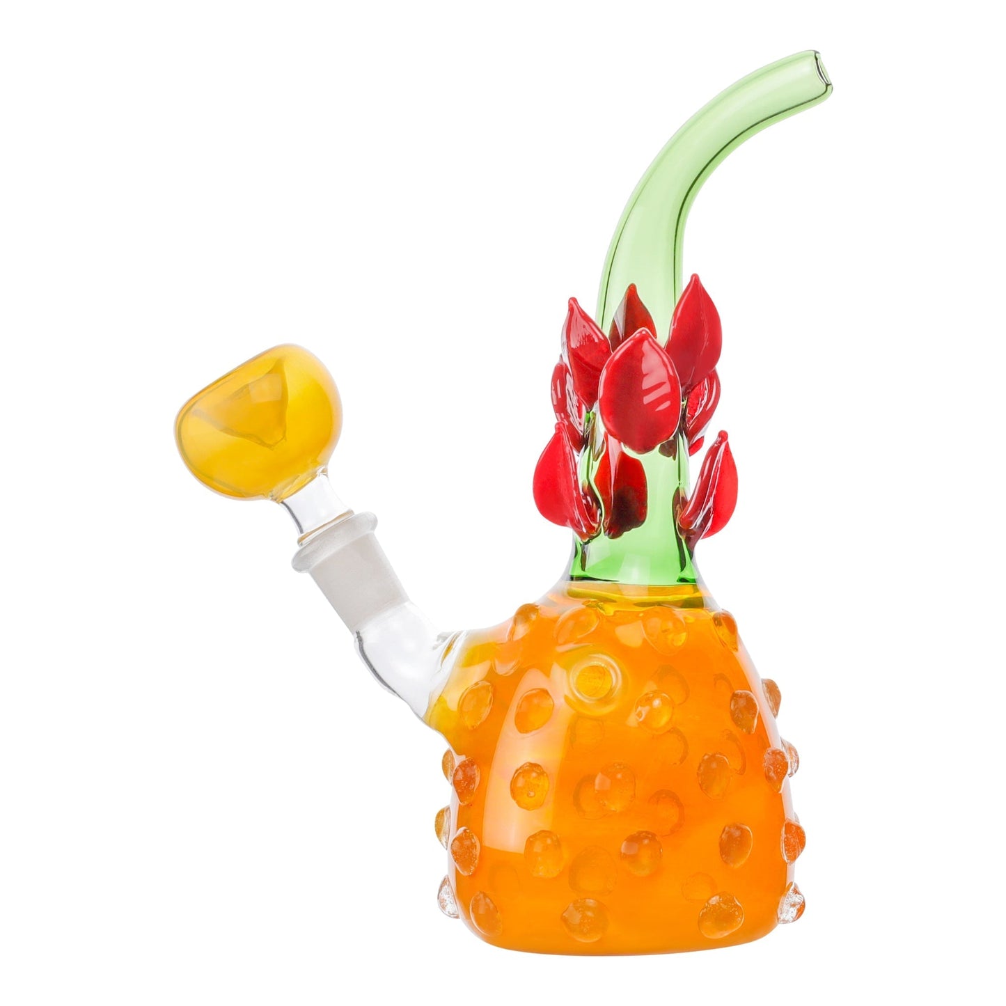 Allied International Pineapple Flower Pipe 8in Borosilicate Glass