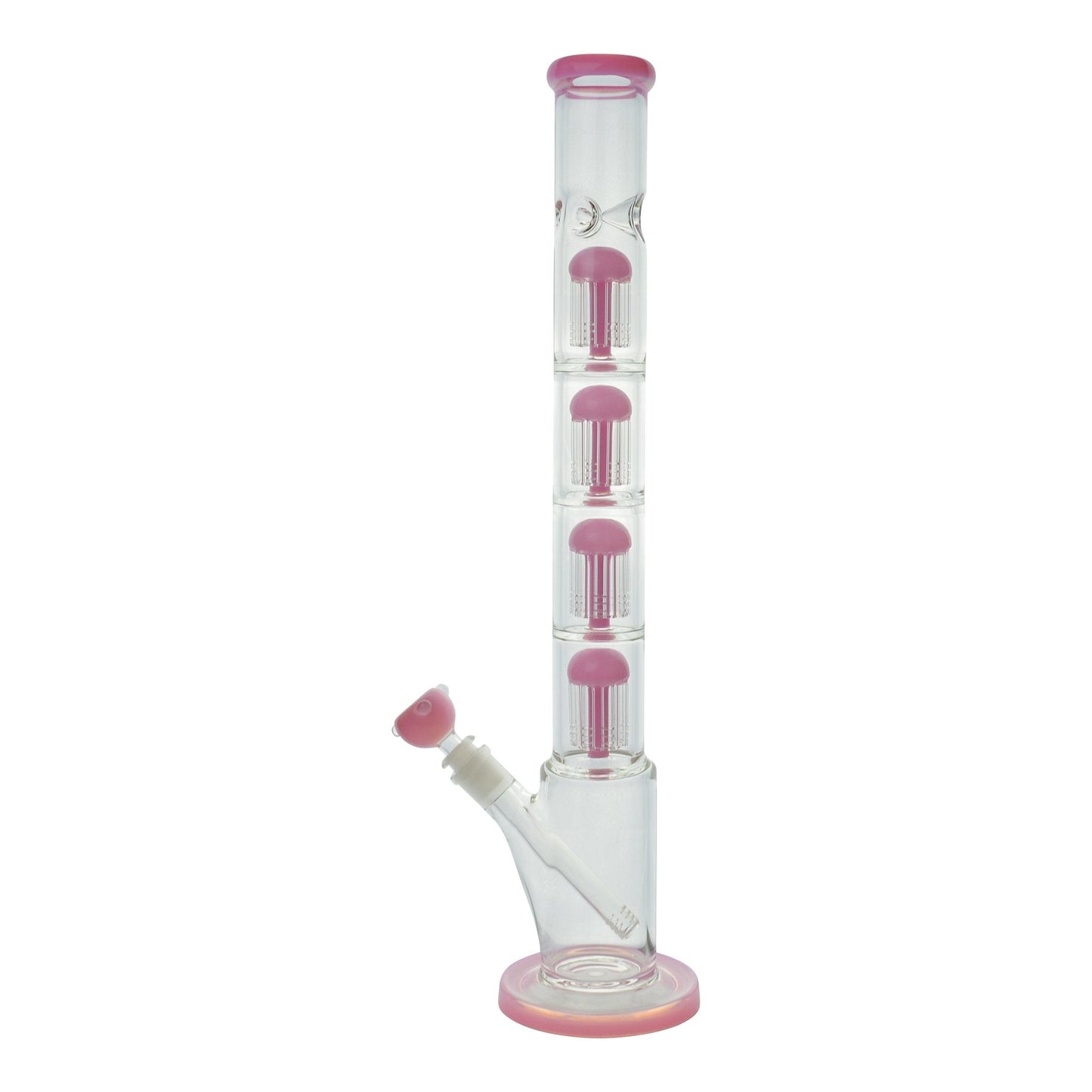 Royal Glass Pink Quadruple Jelly Fish Perc Bong 21in
