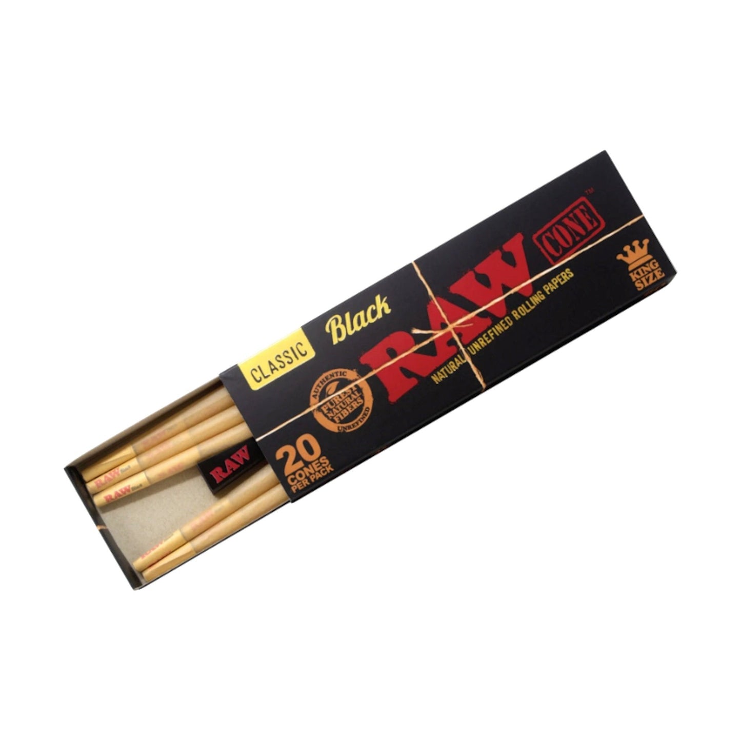 RAW Classic Black King Size Cones 20ct