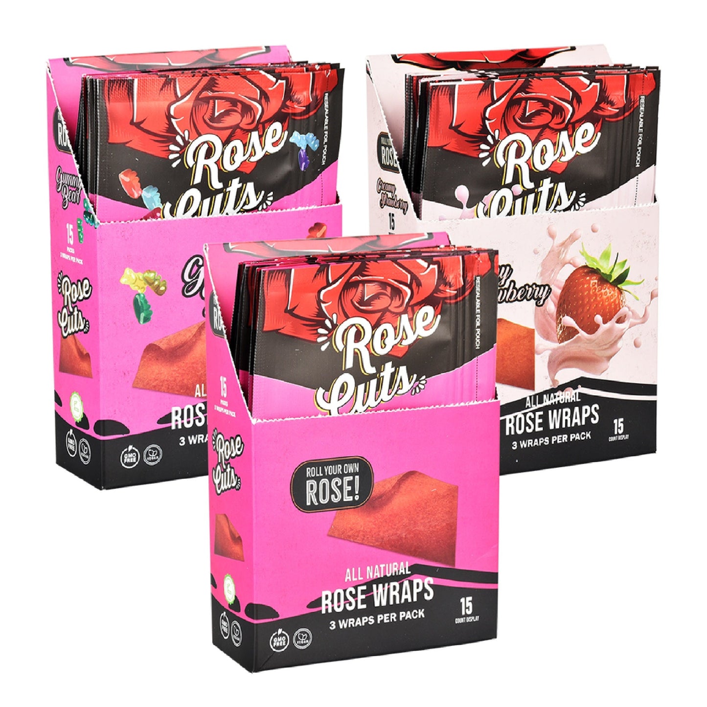 Rose Cuts Pink Rose Wraps 3ct