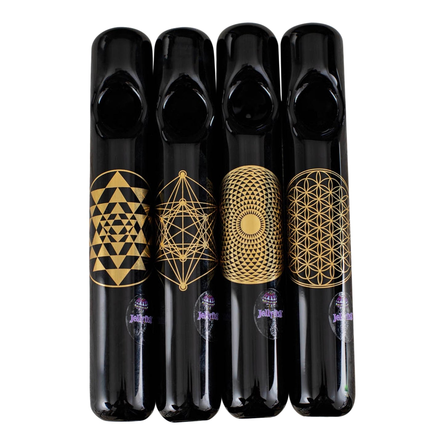 JellyFish Glass Sacred Geometry Steamroller 5in One Hitter