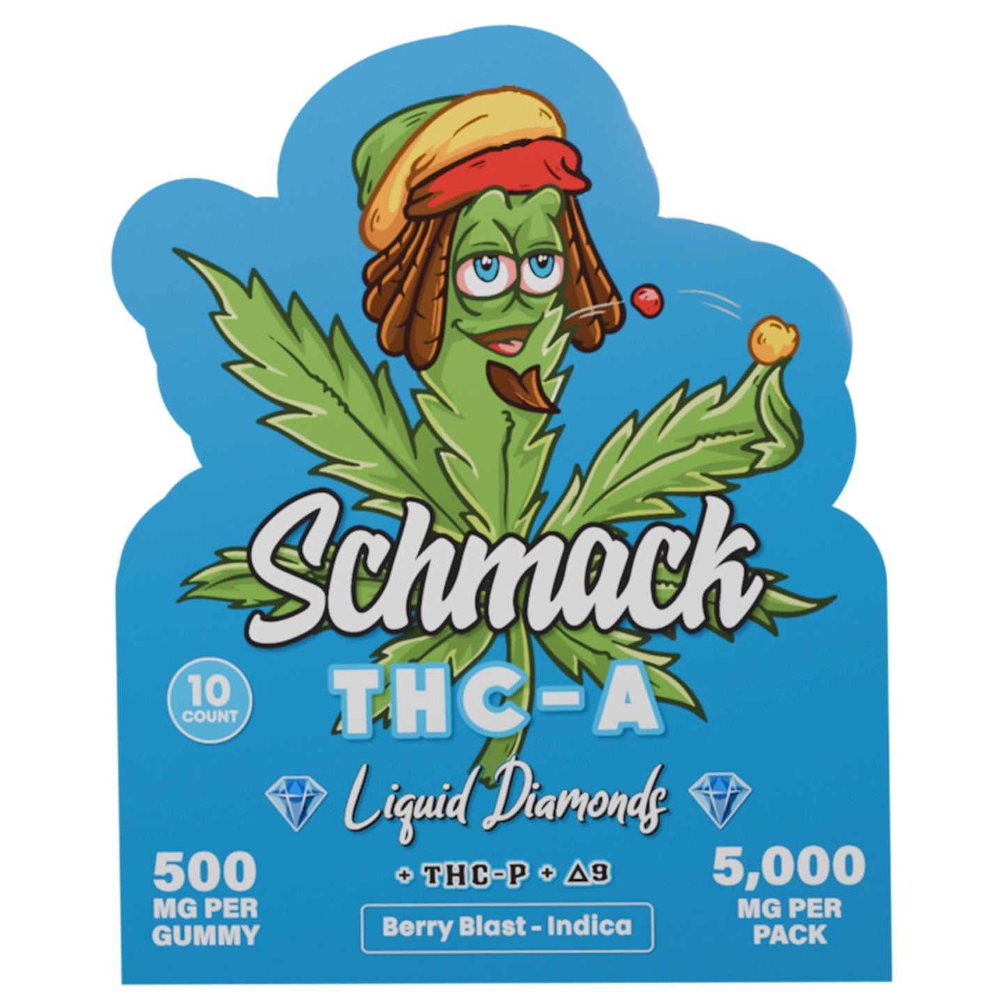 Schmack Liquid Diamonds THC-A Berry Blast Gummies 5000mg 10ct