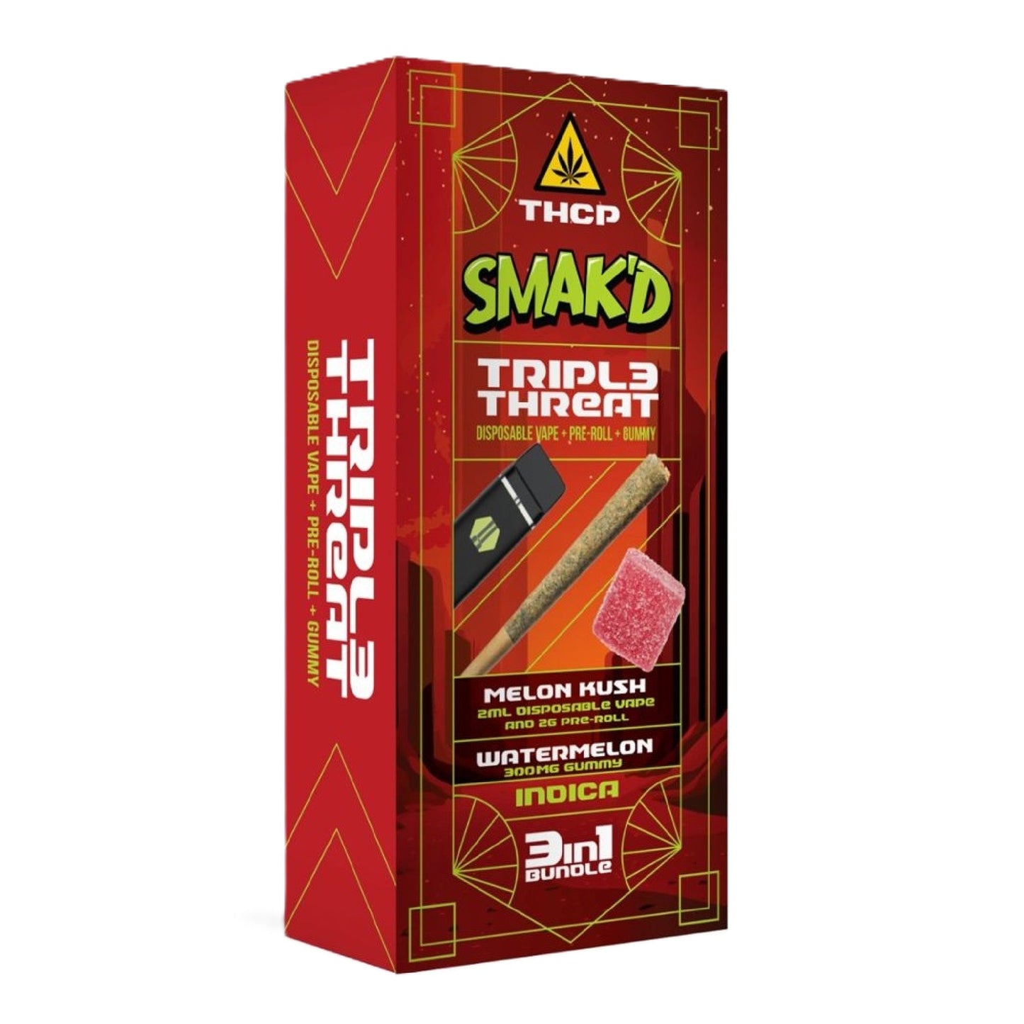 Smakd Triple Threat 3 In 1 Vape Pre Roll Gummy
