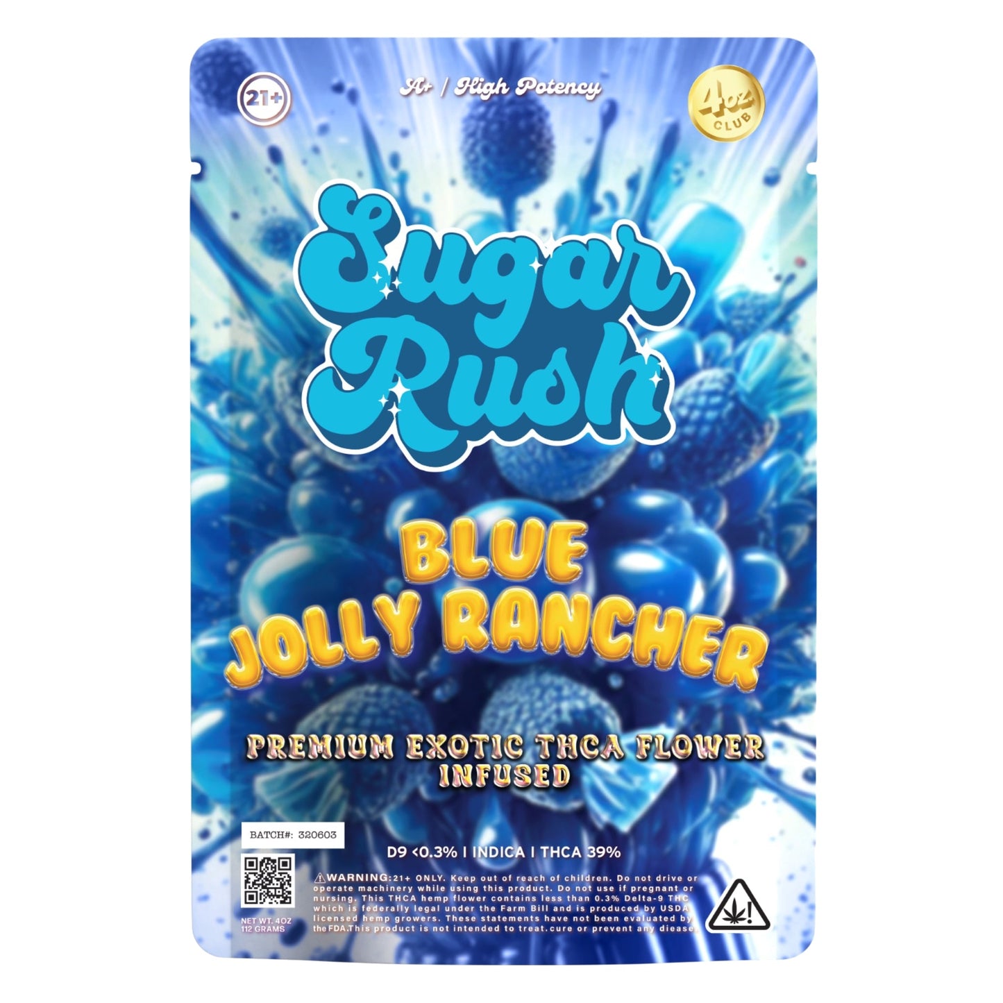 Sugar Rush Premium Exotic Blue Jolly Rancher THC-A Flower 3.5g