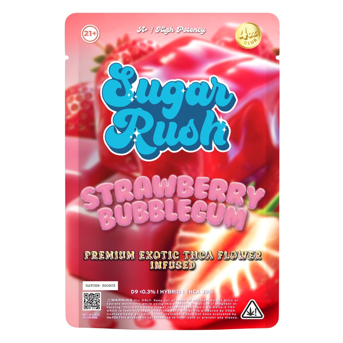 Sugar Rush Premium Exotic Strawberry Bubblegum THC-A Flower 3.5g
