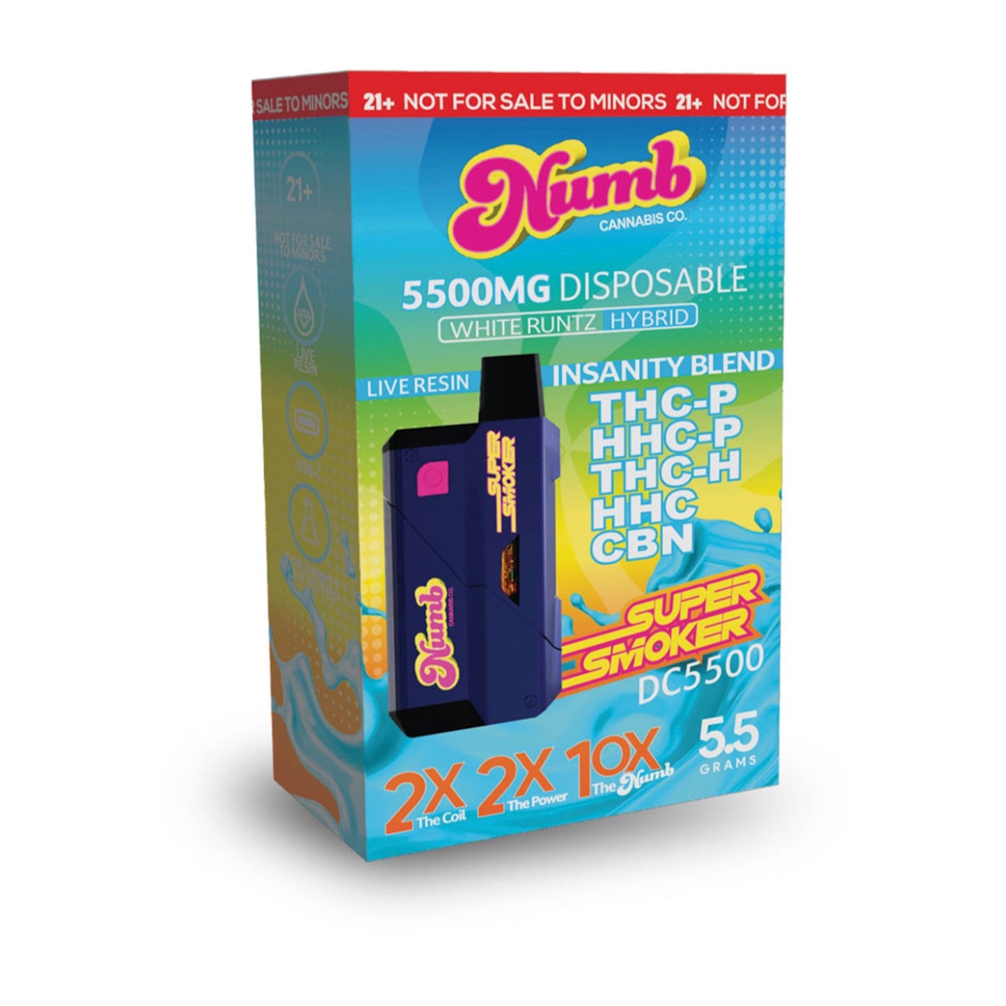 Numb Super Smoker Shroom White Runtz Vaporizer 5.5g