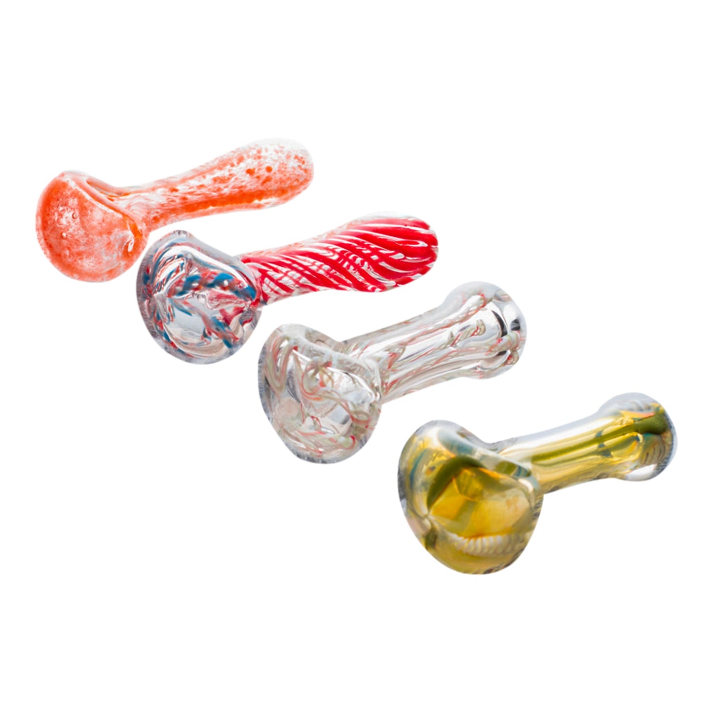 Swirled Borosilicate Glass Spoon Pipe 4in
