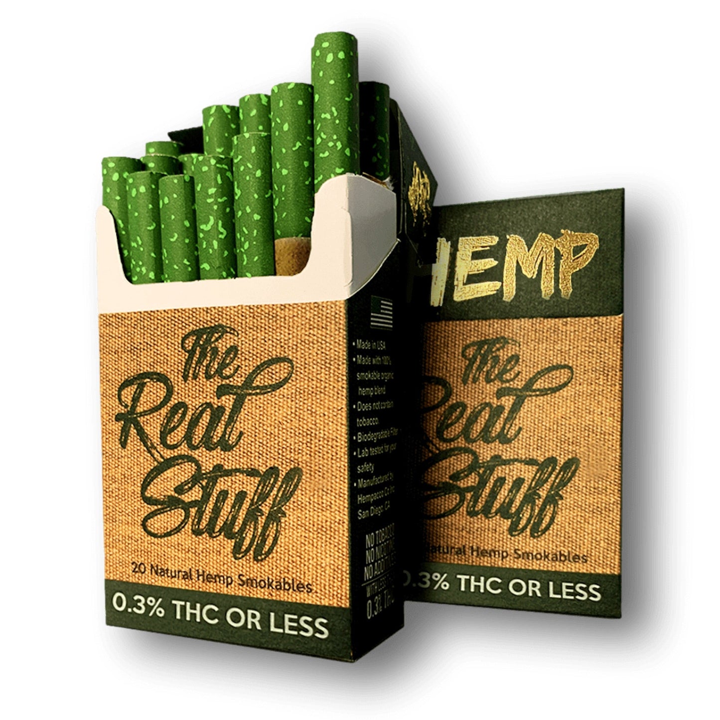 Hempacco The Real Stuff CBD Hemp Cigarettes 10 Pack