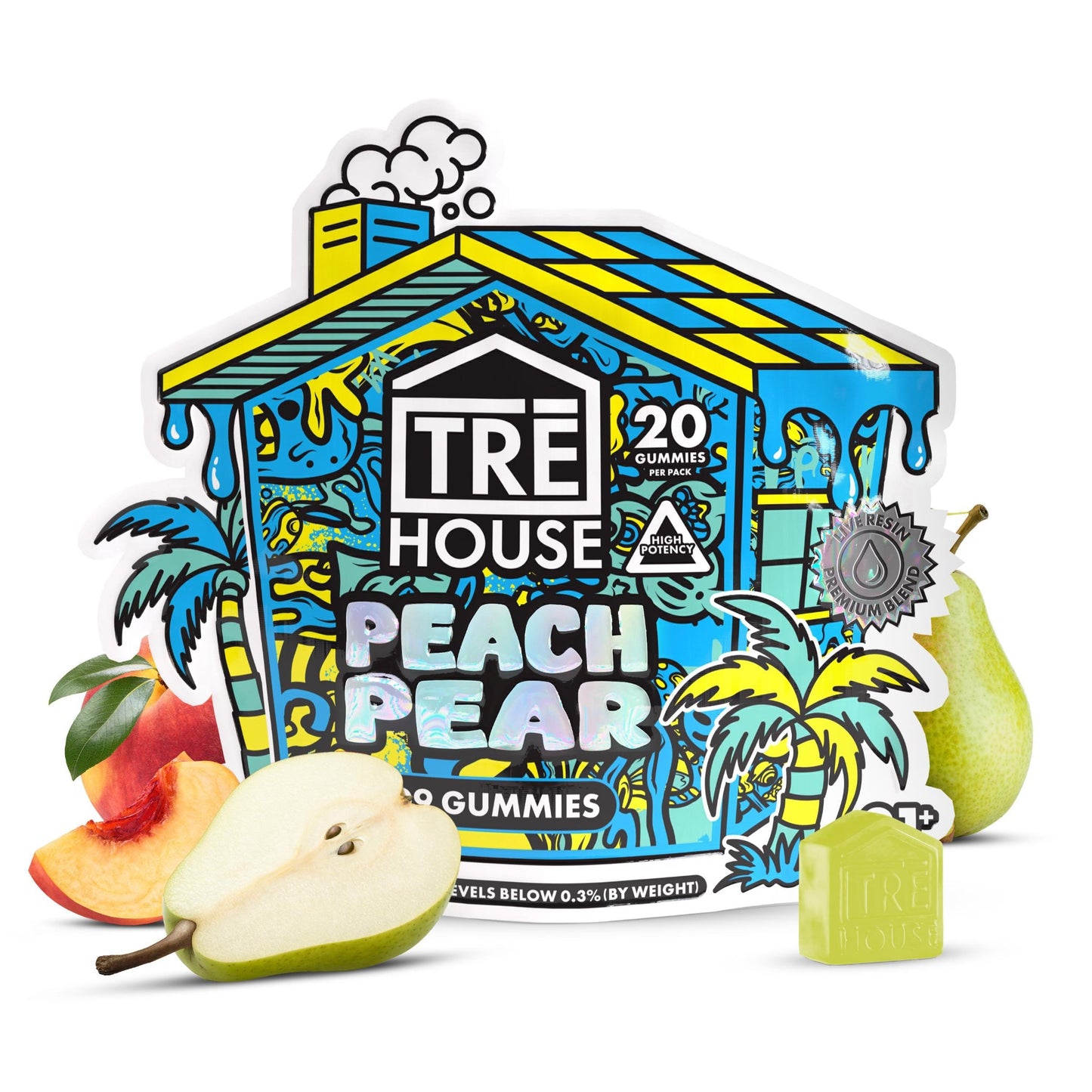 Tre House Delta 9 Gummies Peach Pear 400mg