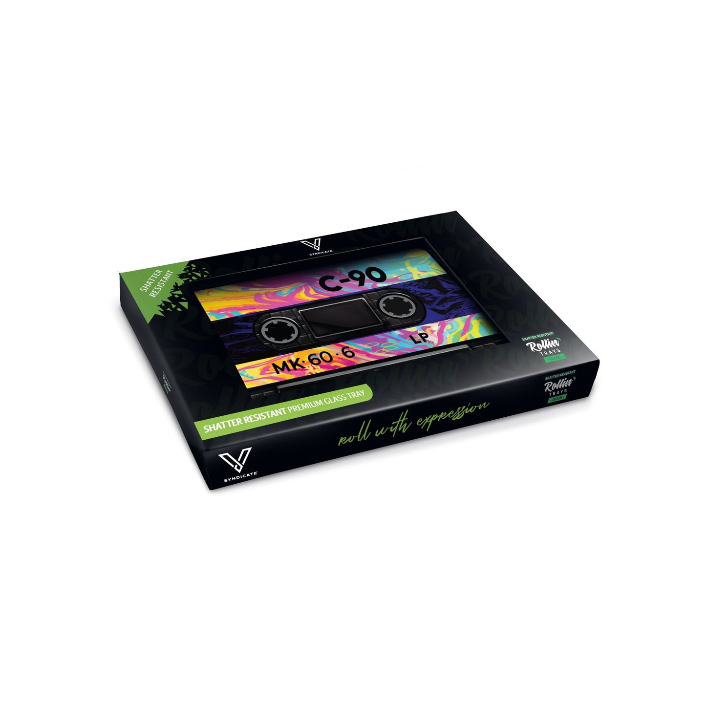 V Syndicate Cassette Glass Rolling Tray 6.75in