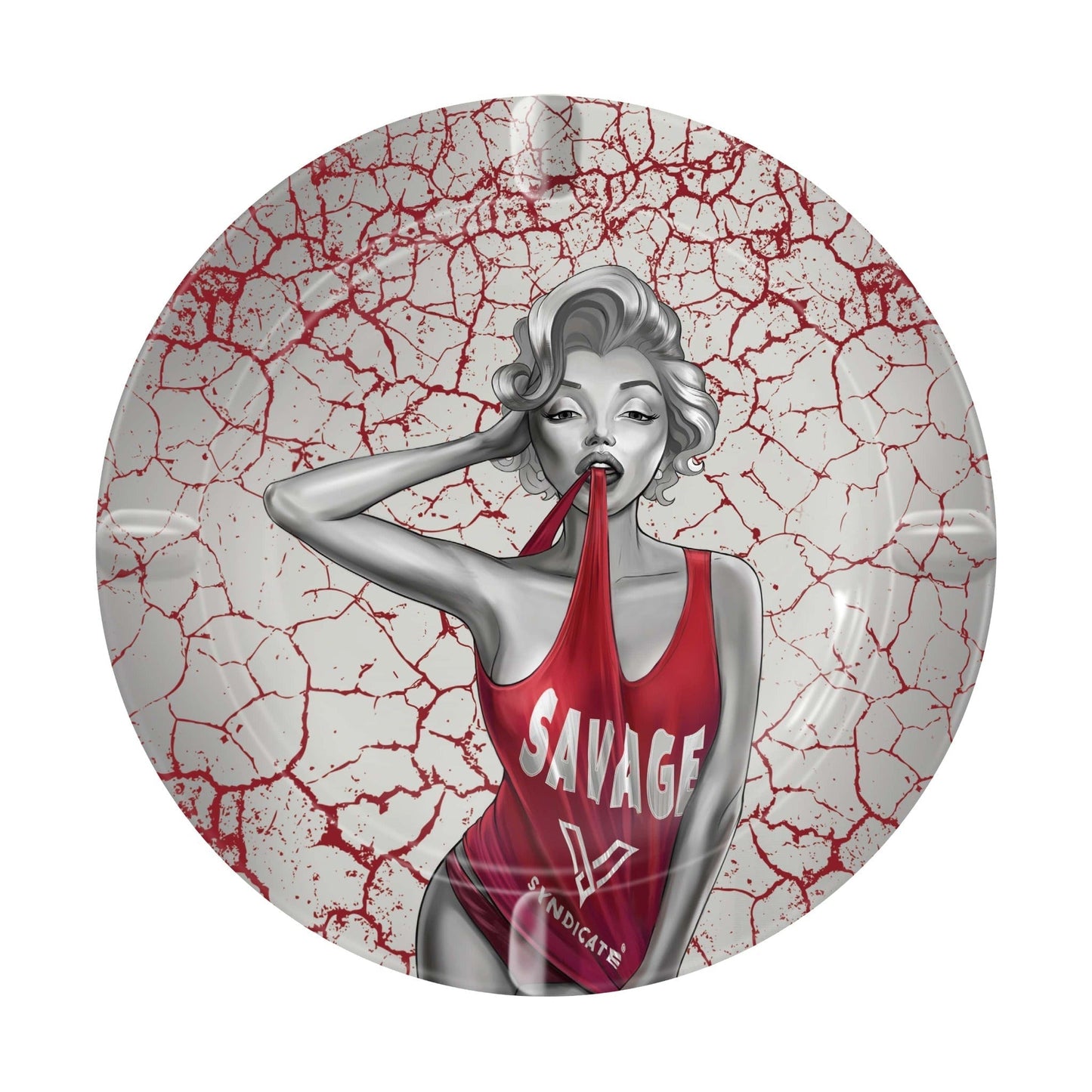 V Syndicate Dank Diva Round Metal Ashtray 5.5in