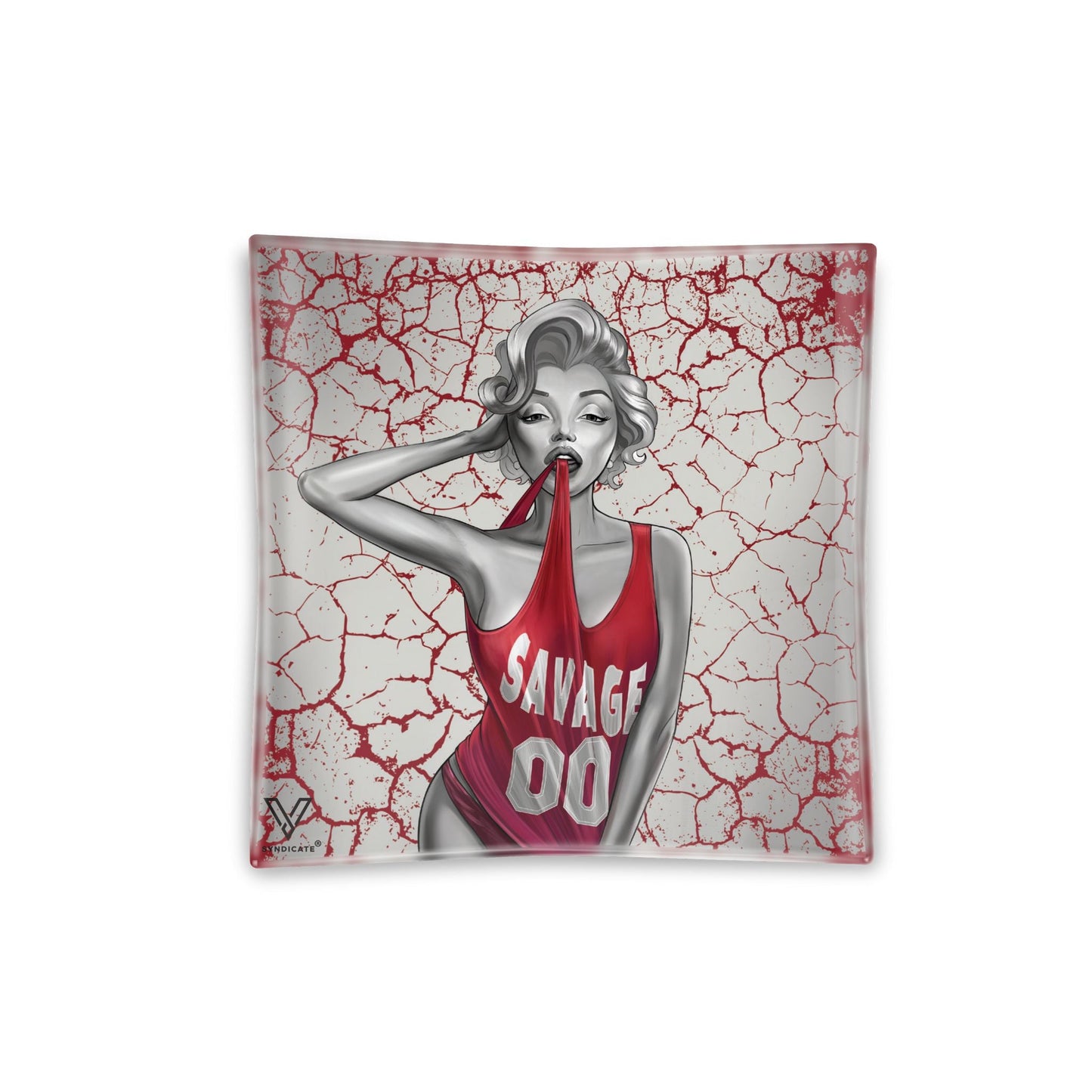 V Syndicate Dank Diva Square Glass Ashtray 4.5in